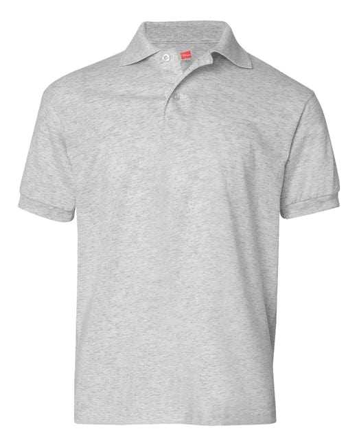 Hanes Youth Jersey Knit Polo Shirt 054Y | Light Steel - Front