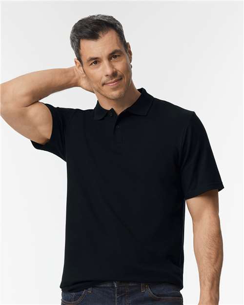 Gildan Unisex Softstyle® Pique Polo | Black - Front