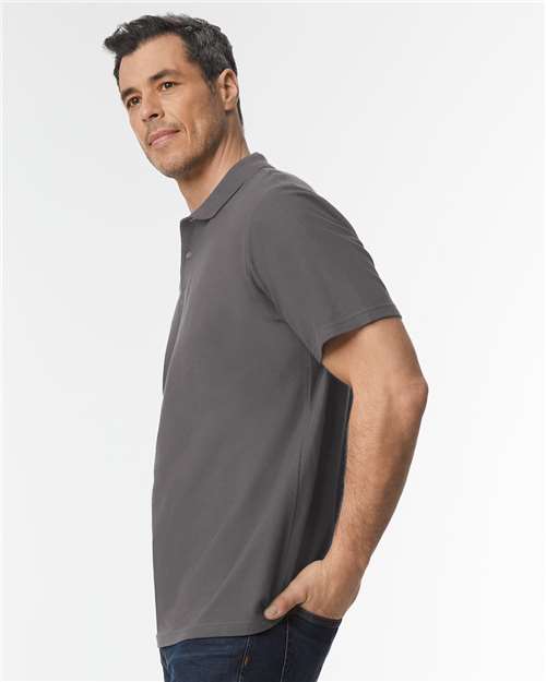Gildan Unisex Softstyle® Pique Polo | Charcoal - Side