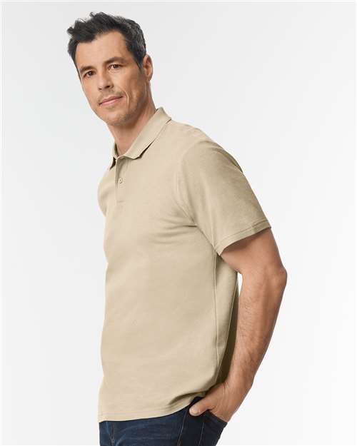 Gildan Unisex Softstyle® Pique Polo | Sand - Side