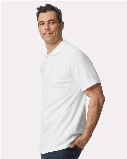 Gildan Unisex Softstyle® Pique Polo | White - Side