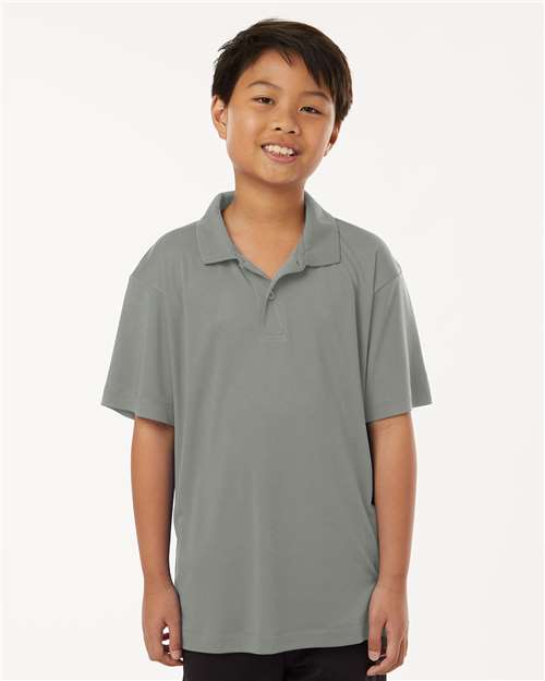 AllPro Youth Pro-Lock Performance Polo | Greystone - Front