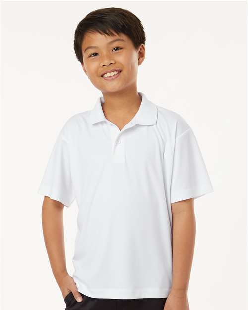 AllPro Youth Pro-Lock Performance Polo | White - Front