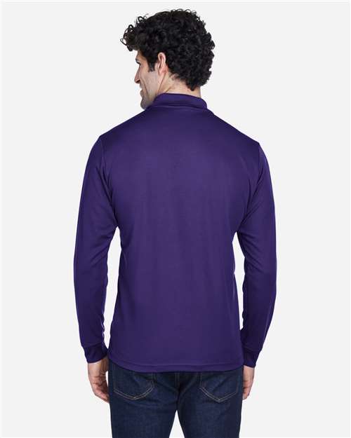 CORE365 Men's Pinnacle Performance Long Sleeve Piqué Polo | Campus Purple - Back