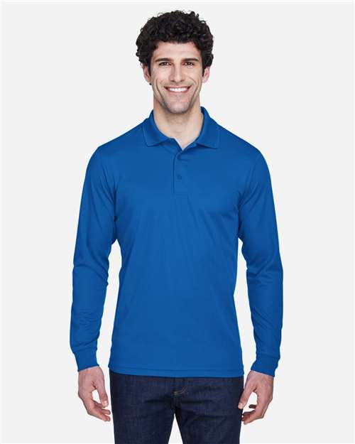 CORE365 Men's Pinnacle Performance Long Sleeve Piqué Polo | True Royal - Front