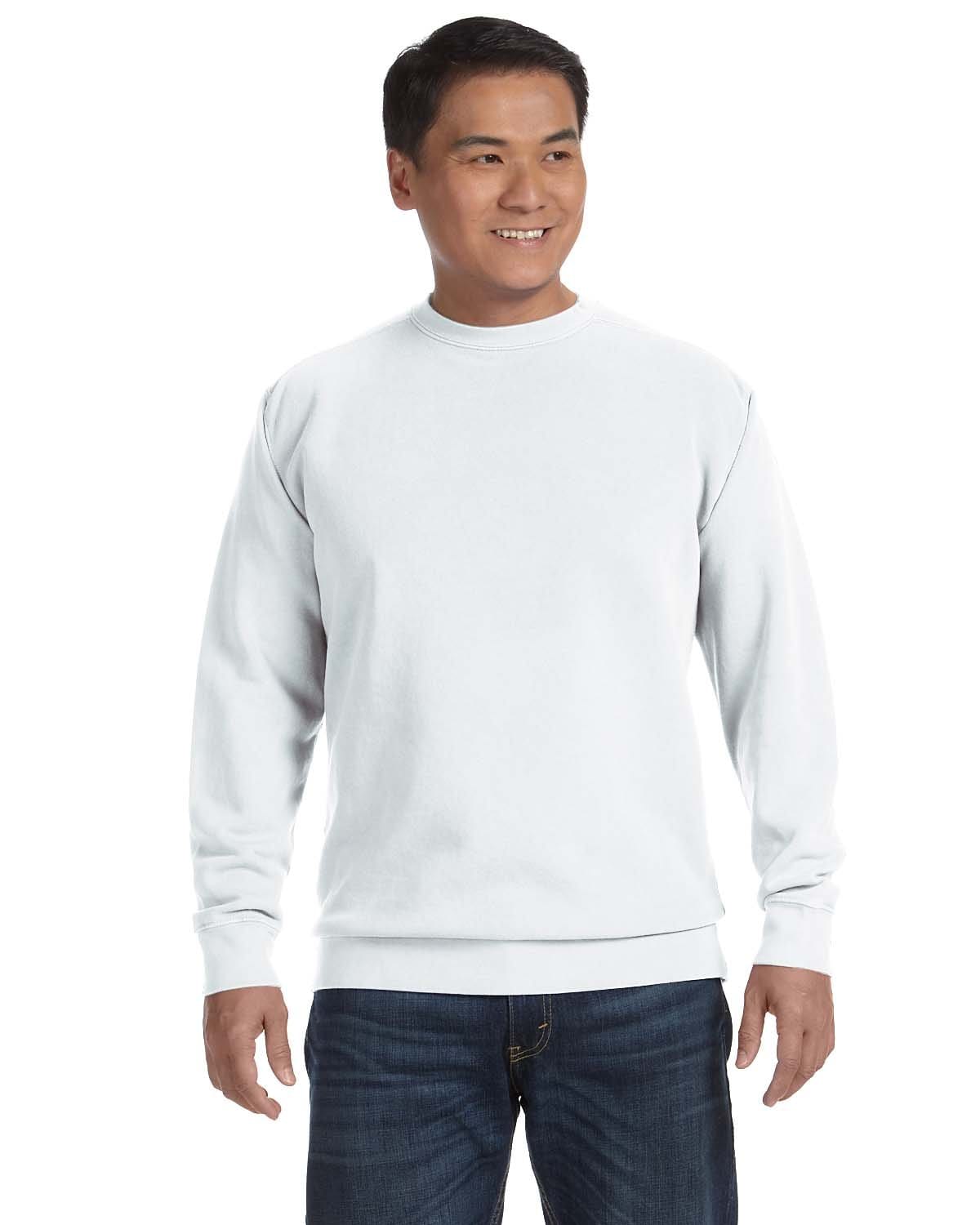 Comfort Colors Garment-Dyed Crewneck Sweatshirt 1566 | White - Front