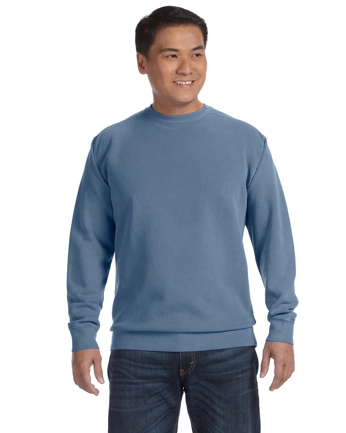 Comfort Colors Garment-Dyed Crewneck Sweatshirt 1566 | Blue Jean - Front