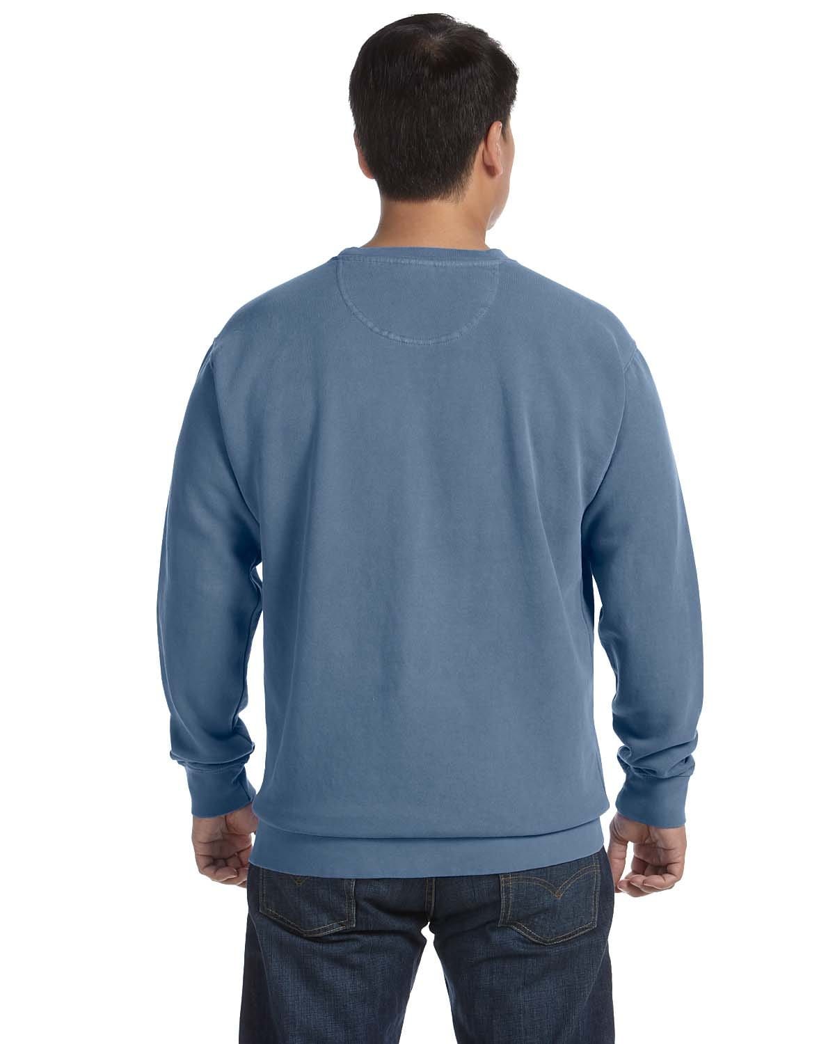 Comfort Colors Garment-Dyed Crewneck Sweatshirt 1566 | Blue Jean - Back