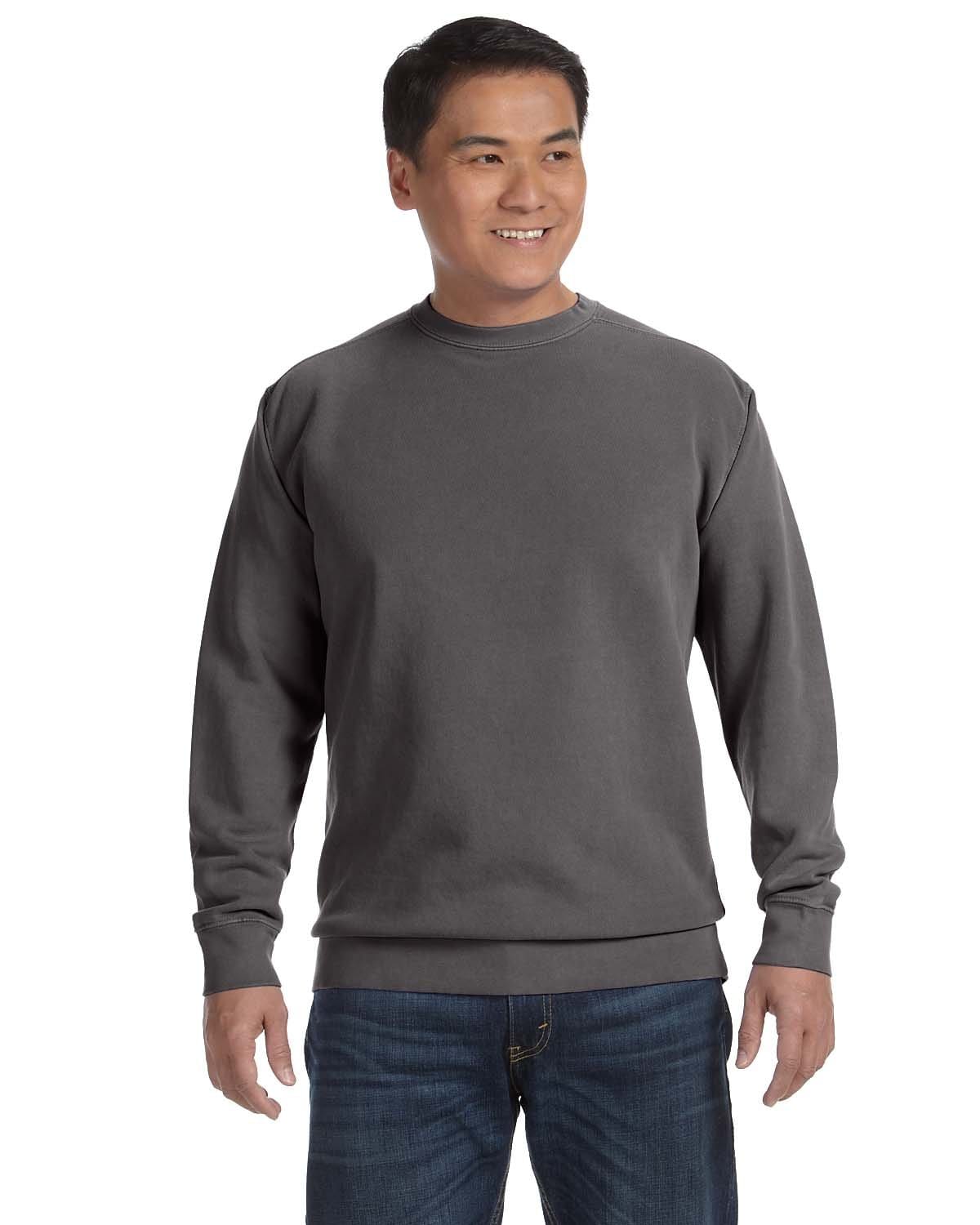 Comfort Colors Garment-Dyed Crewneck Sweatshirt 1566 | Pepper - Front