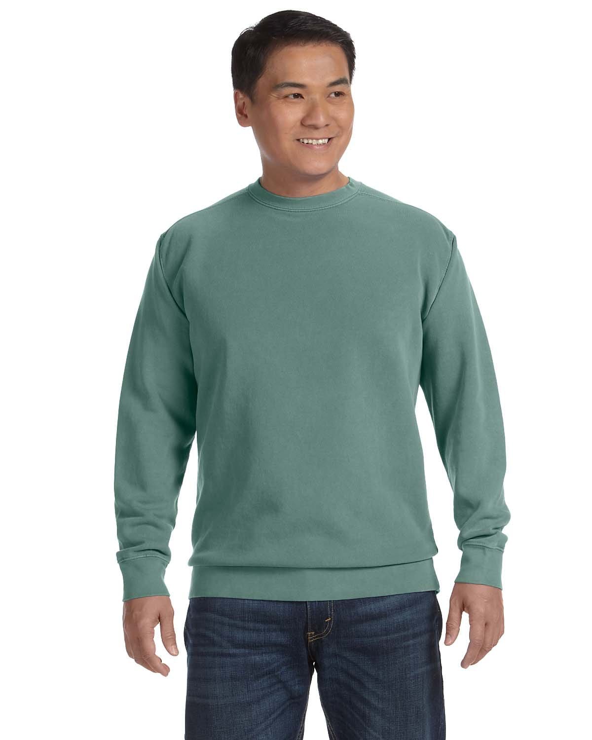 Comfort Colors Garment-Dyed Crewneck Sweatshirt 1566 | Light Green - Front