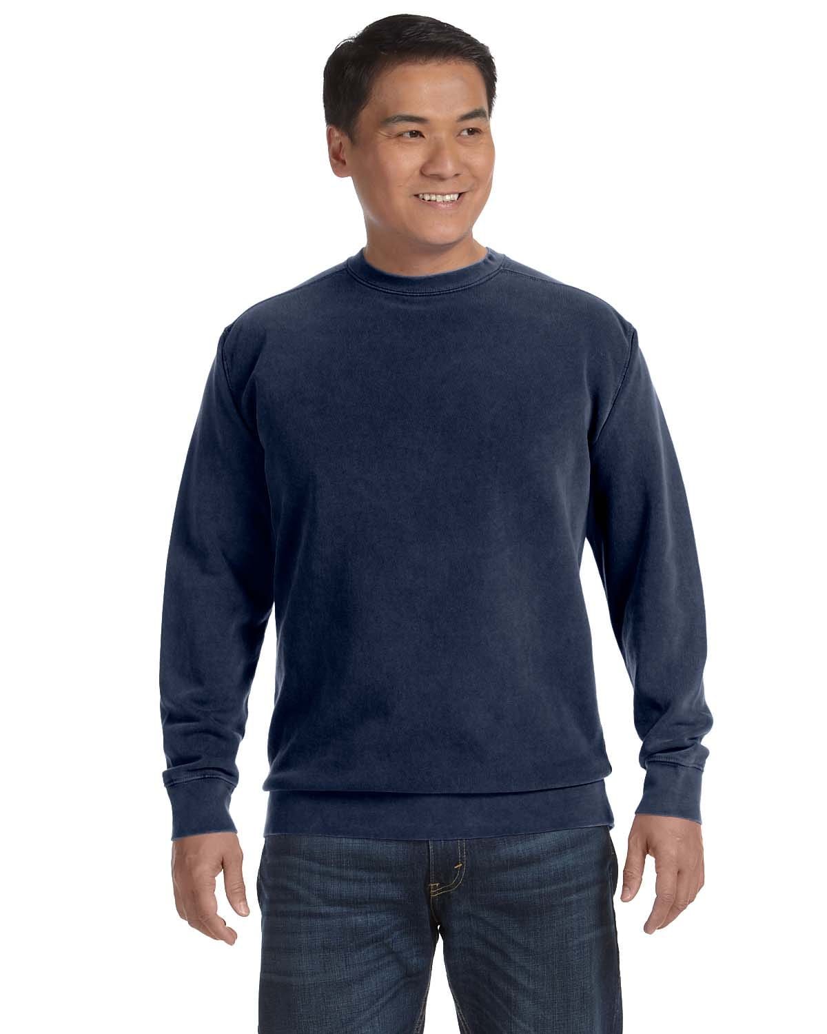 Comfort Colors Garment-Dyed Crewneck Sweatshirt 1566 | True Navy - Front