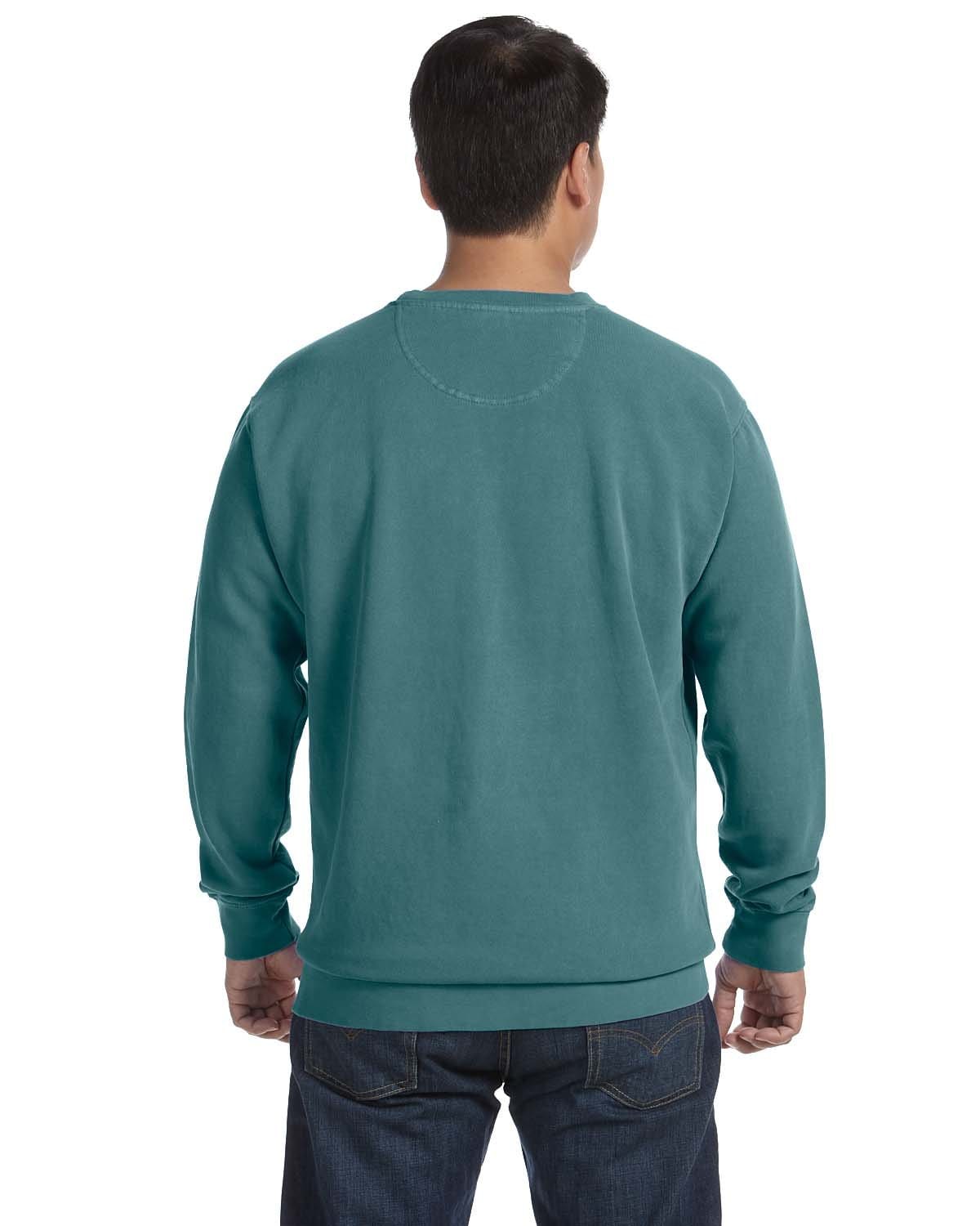 Comfort Colors Garment-Dyed Crewneck Sweatshirt 1566 | Blue Spruce - Back