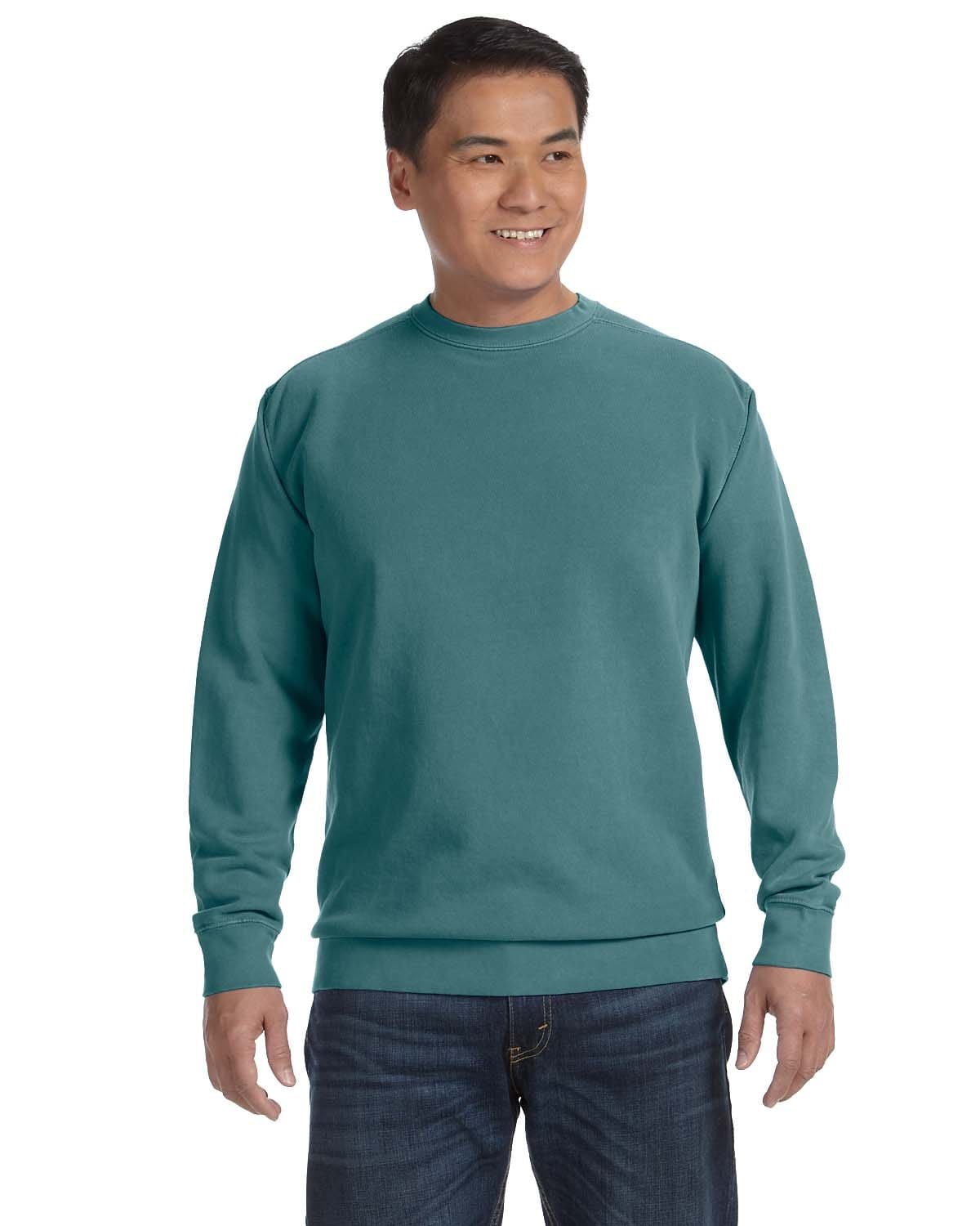 Comfort Colors Garment-Dyed Crewneck Sweatshirt 1566 | Blue Spruce - Front