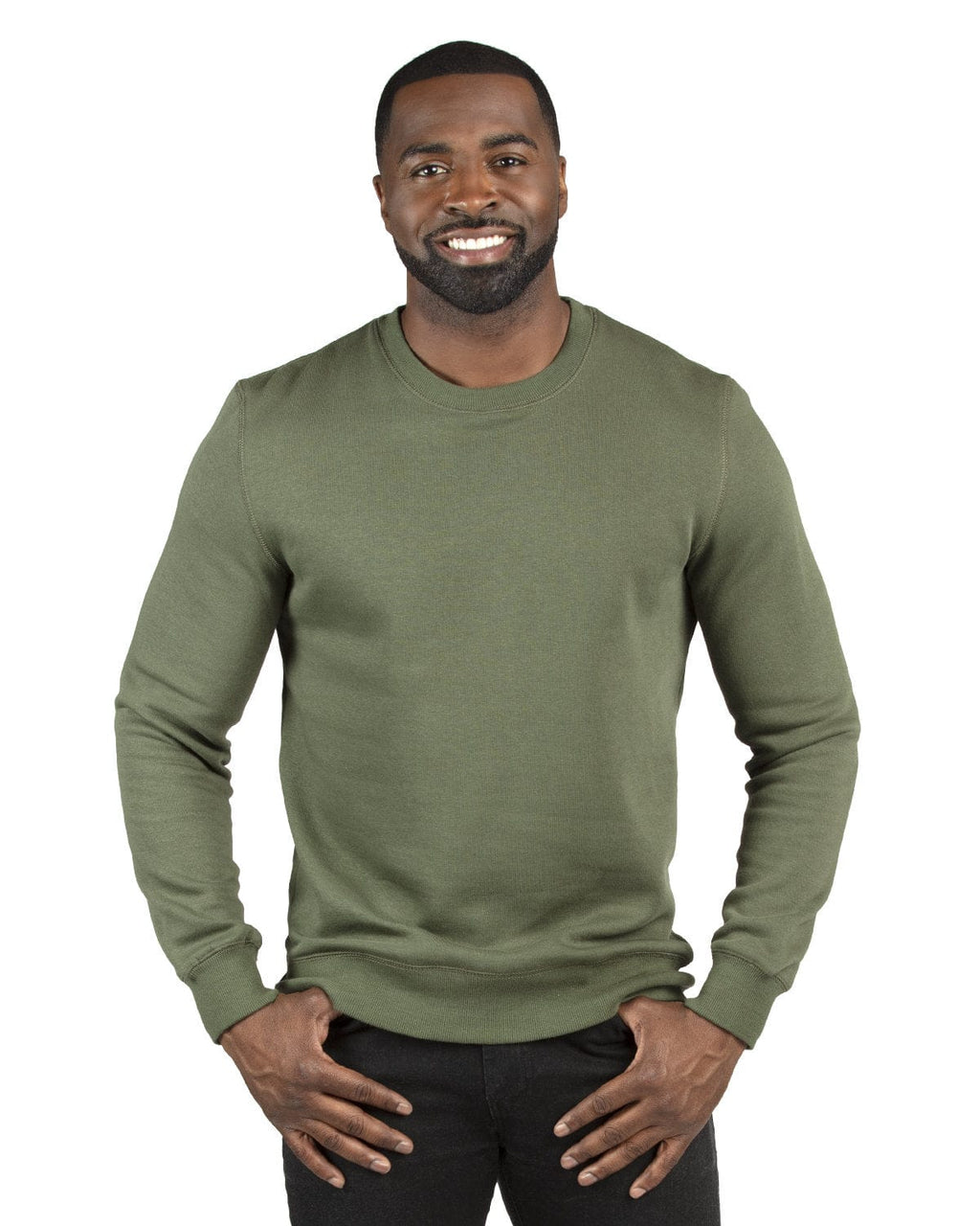Threadfast Apparel Unisex Ultimate Crewneck Sweatshirt 320C | Army - Front