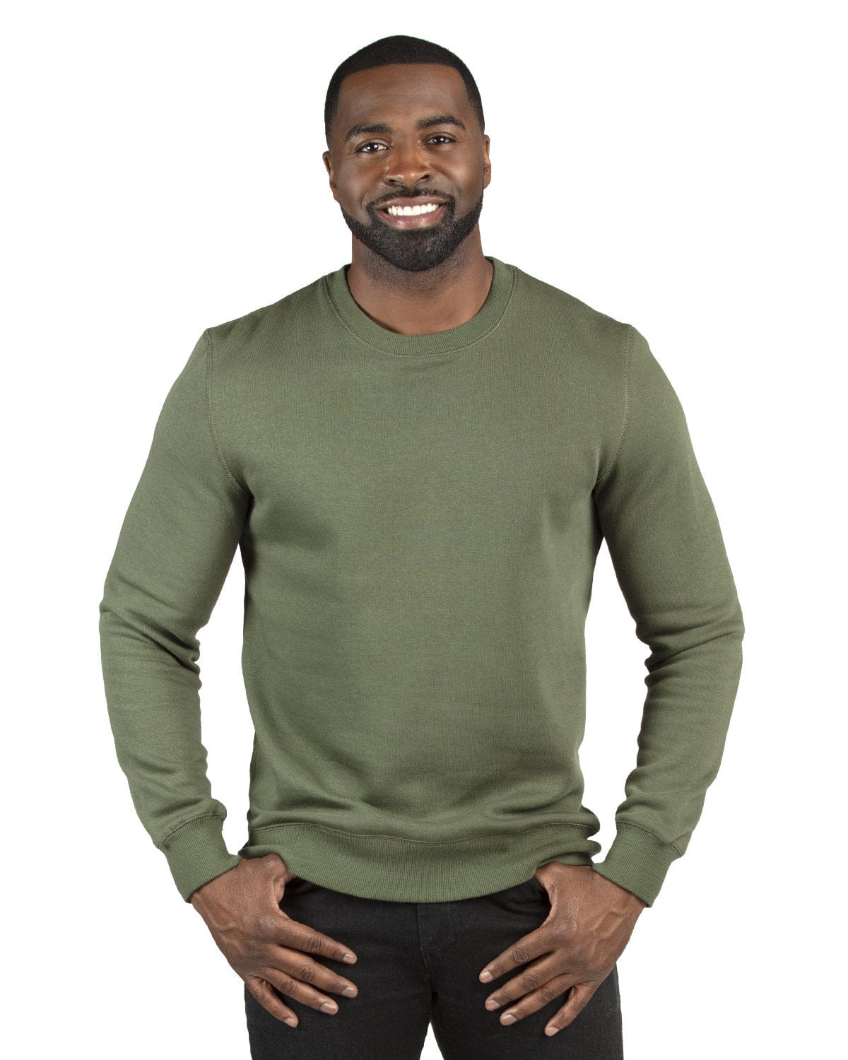 Threadfast Apparel Unisex Ultimate Crewneck Sweatshirt 320C | Army - Front