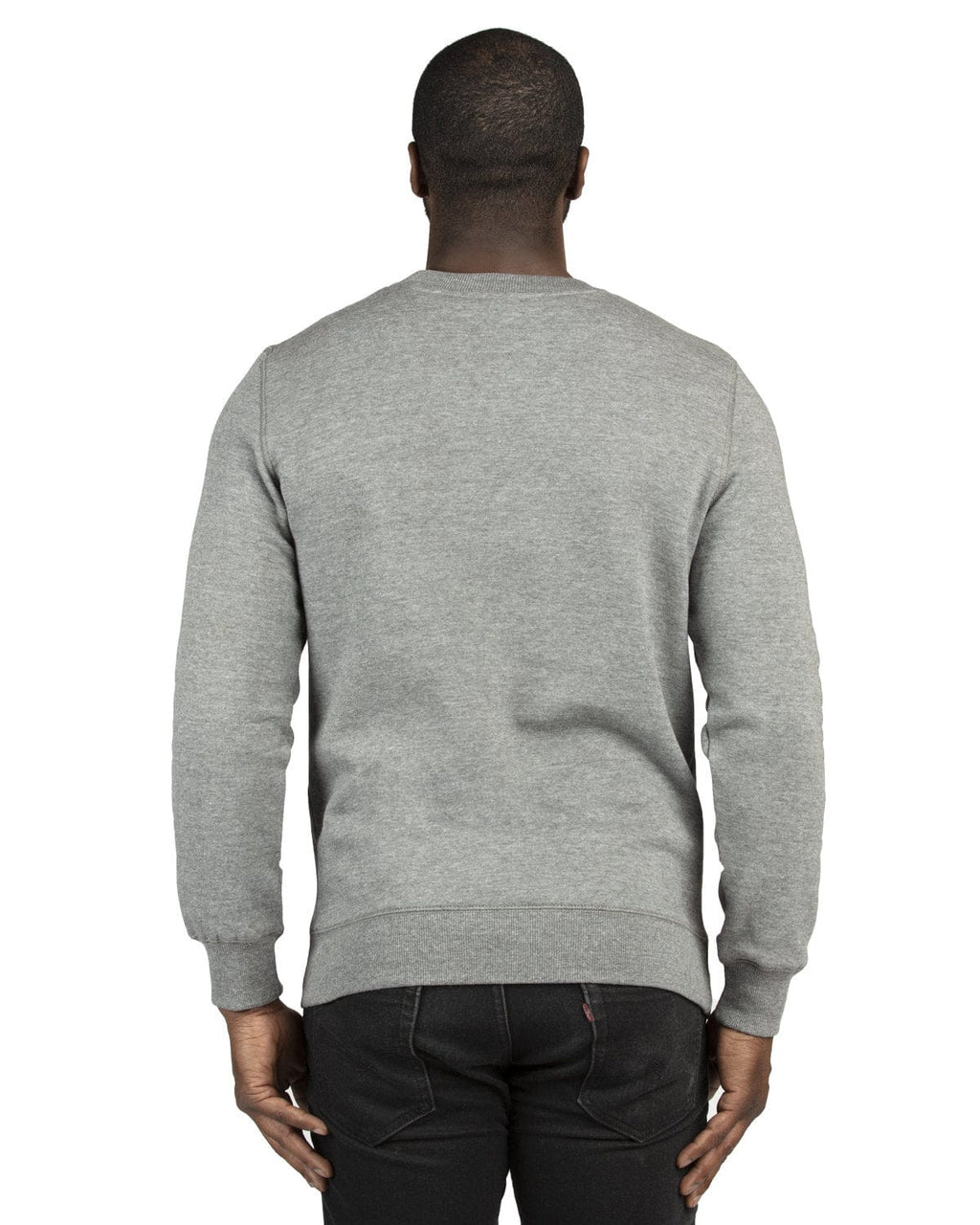 Threadfast Apparel Unisex Ultimate Crewneck Sweatshirt 320C | Heather Grey - Back