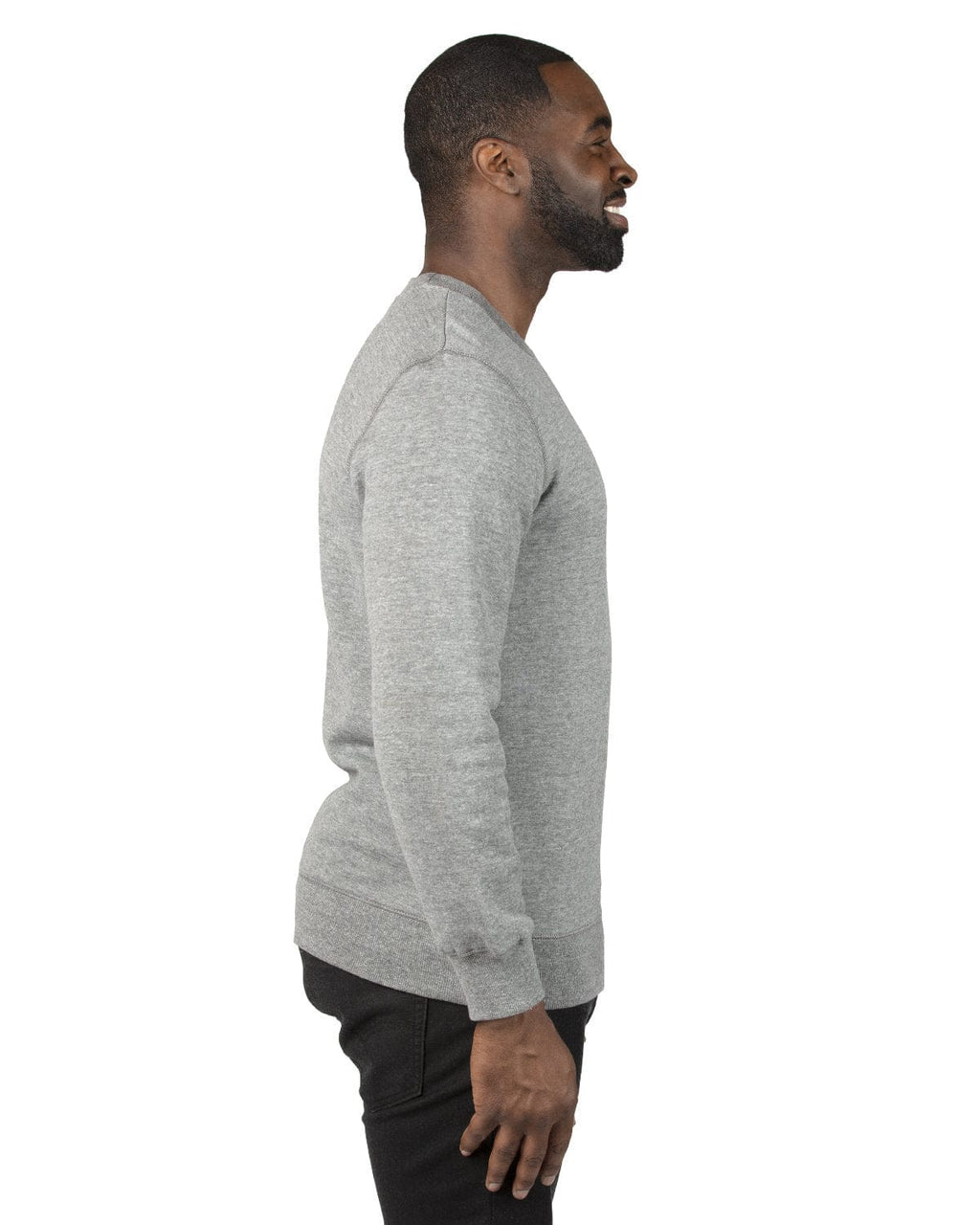 Threadfast Apparel Unisex Ultimate Crewneck Sweatshirt 320C | Heather Grey - Side