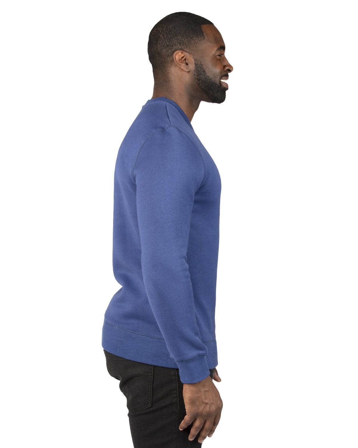 Threadfast Apparel Unisex Ultimate Crewneck Sweatshirt 320C | Navy - Side