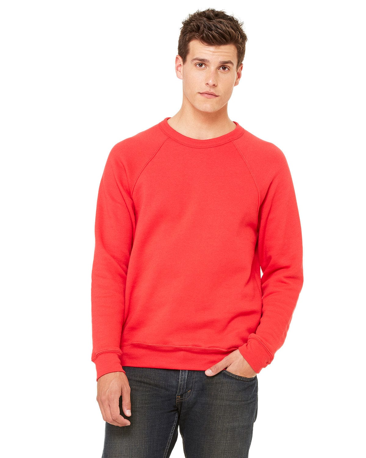 Bella+Canvas Triblend Unisex Crewneck Sweatshirt 3901 | Red - Front