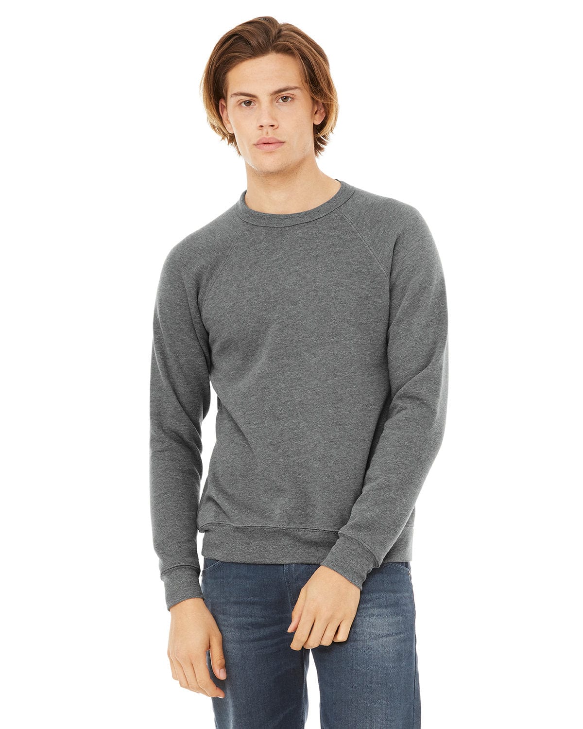 Bella+Canvas Triblend Unisex Crewneck Sweatshirt 3901 | Deep Heather - Front
