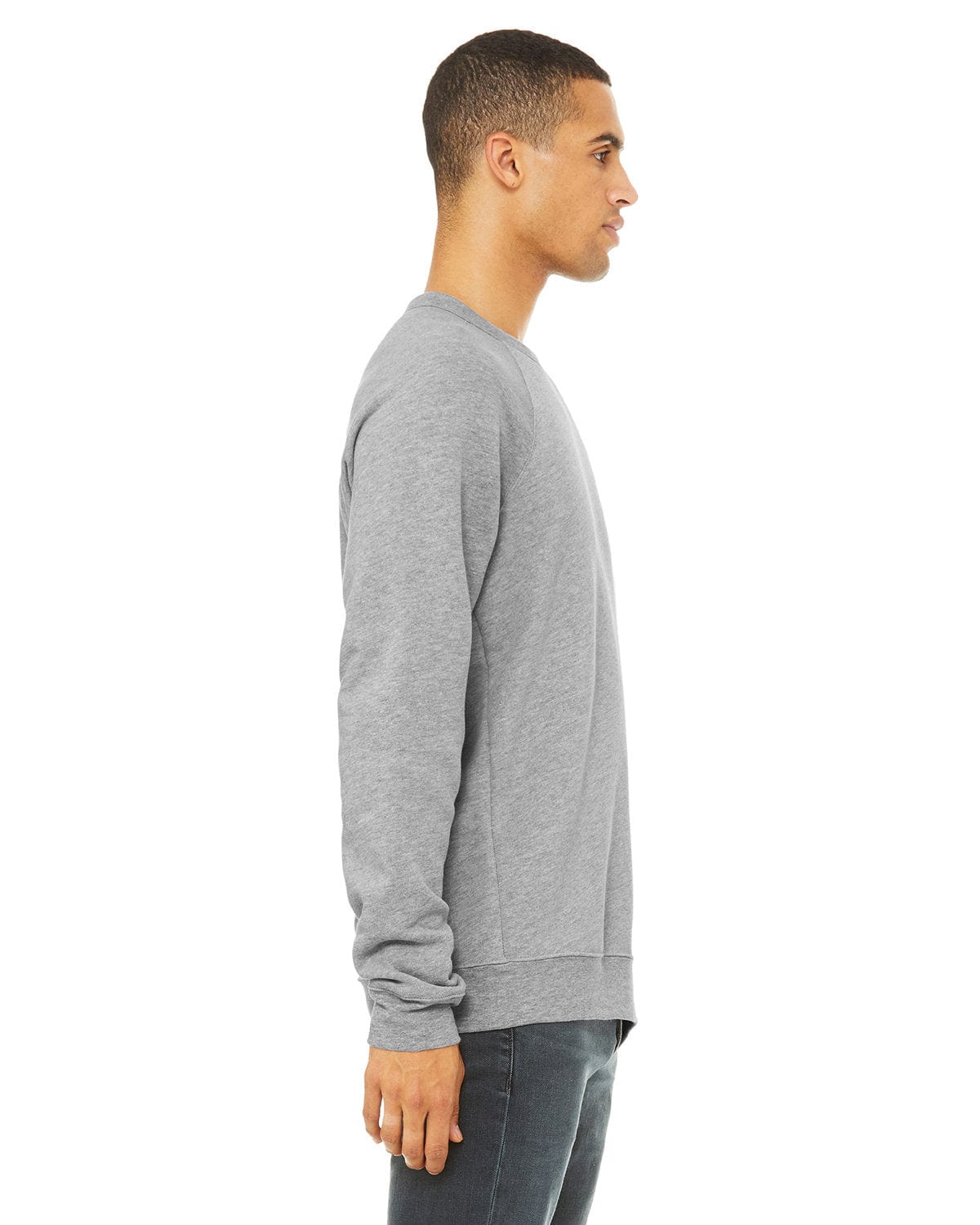 Bella+Canvas Triblend Unisex Crewneck Sweatshirt 3901 | Athletic Heather - Side