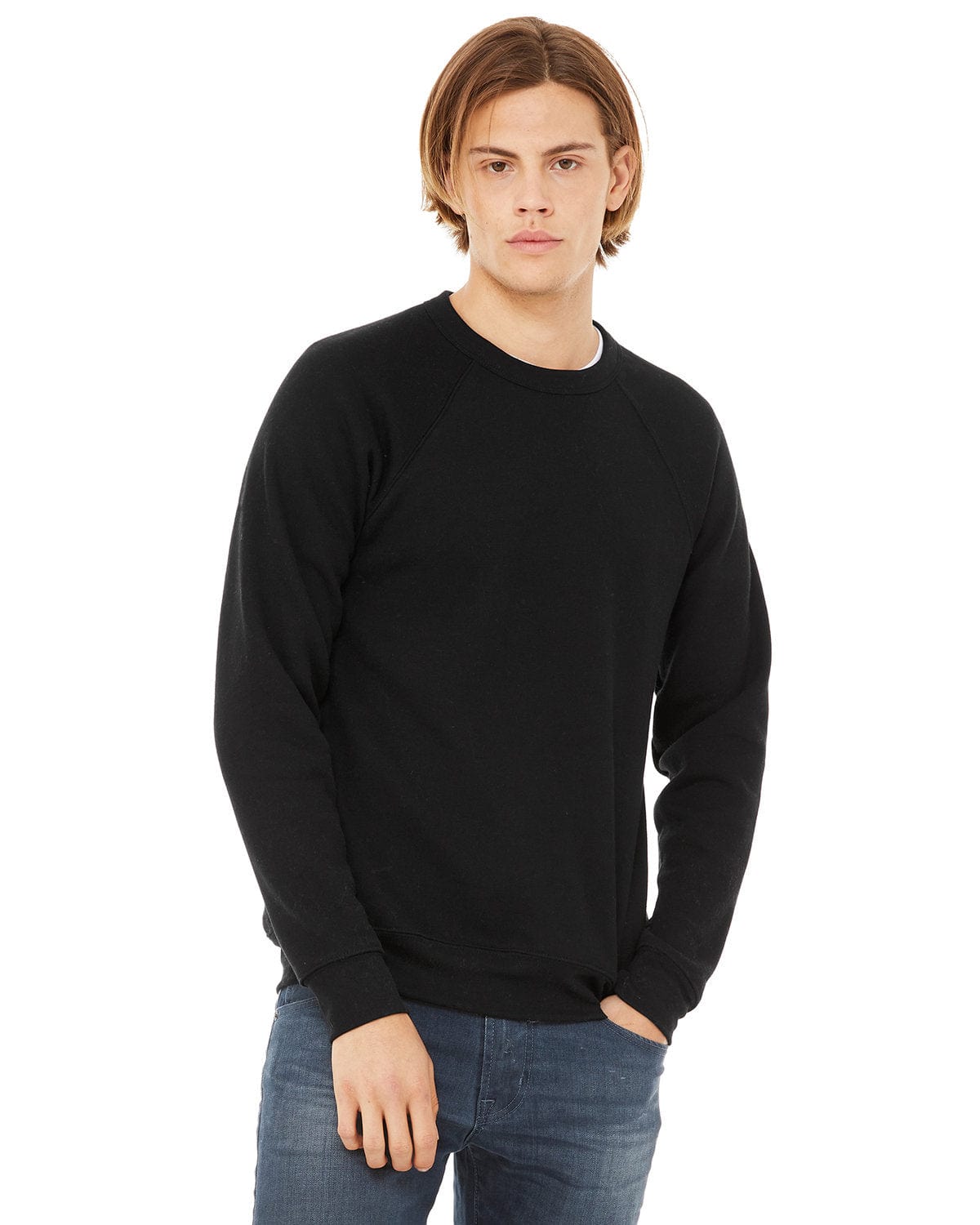 Bella+Canvas Triblend Unisex Crewneck Sweatshirt 3901 | Black - Front