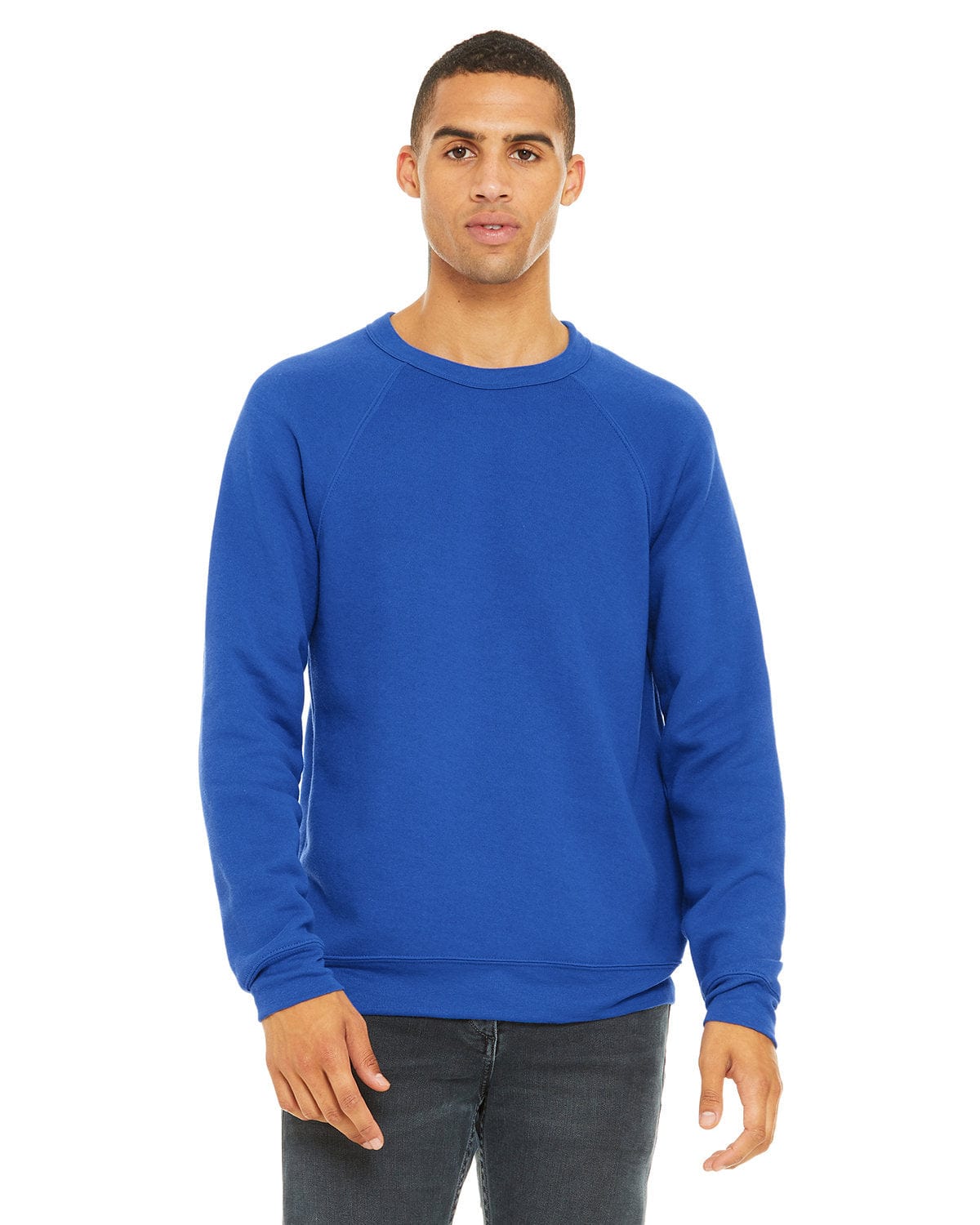 Bella+Canvas Triblend Unisex Crewneck Sweatshirt 3901 | True Royal - Front