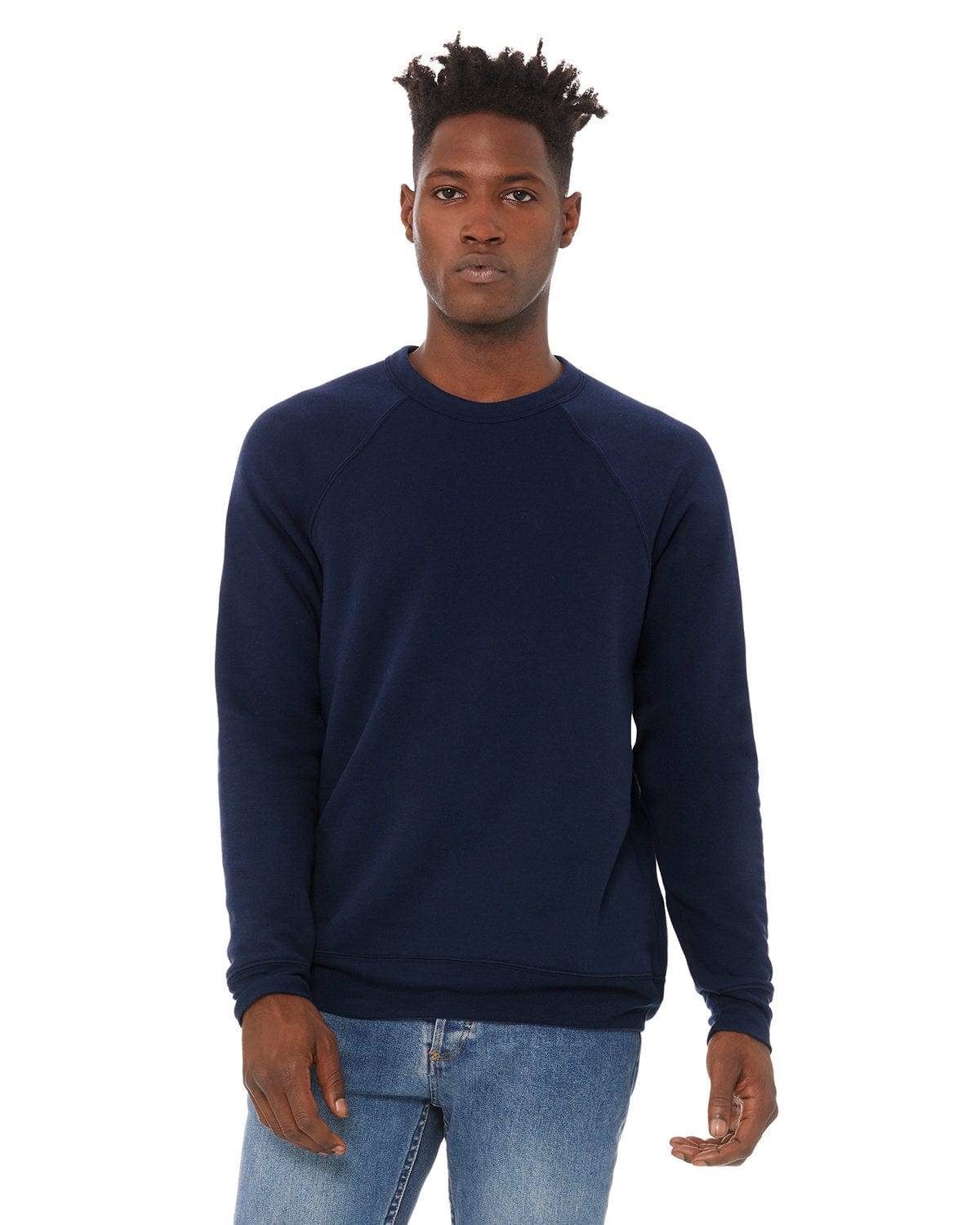 Bella+Canvas Triblend Unisex Crewneck Sweatshirt 3901 | Navy - Front