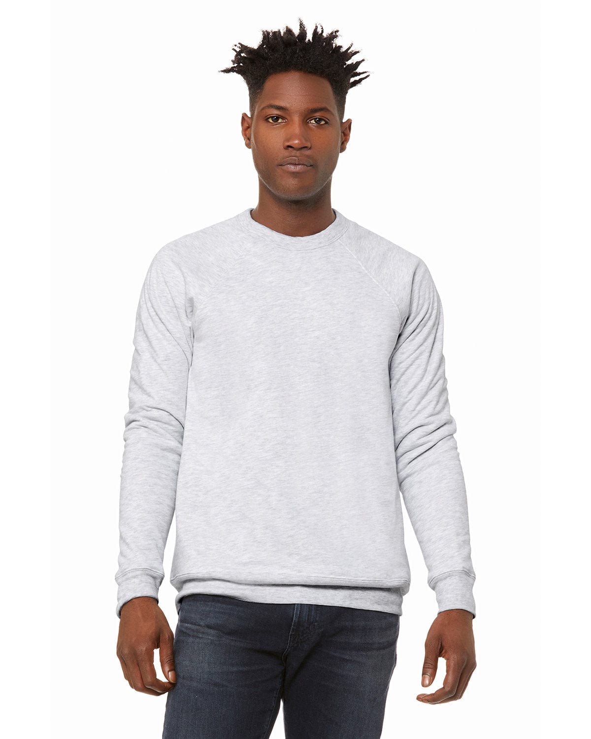 Bella+Canvas Triblend Unisex Crewneck Sweatshirt 3901 | Ash - Front