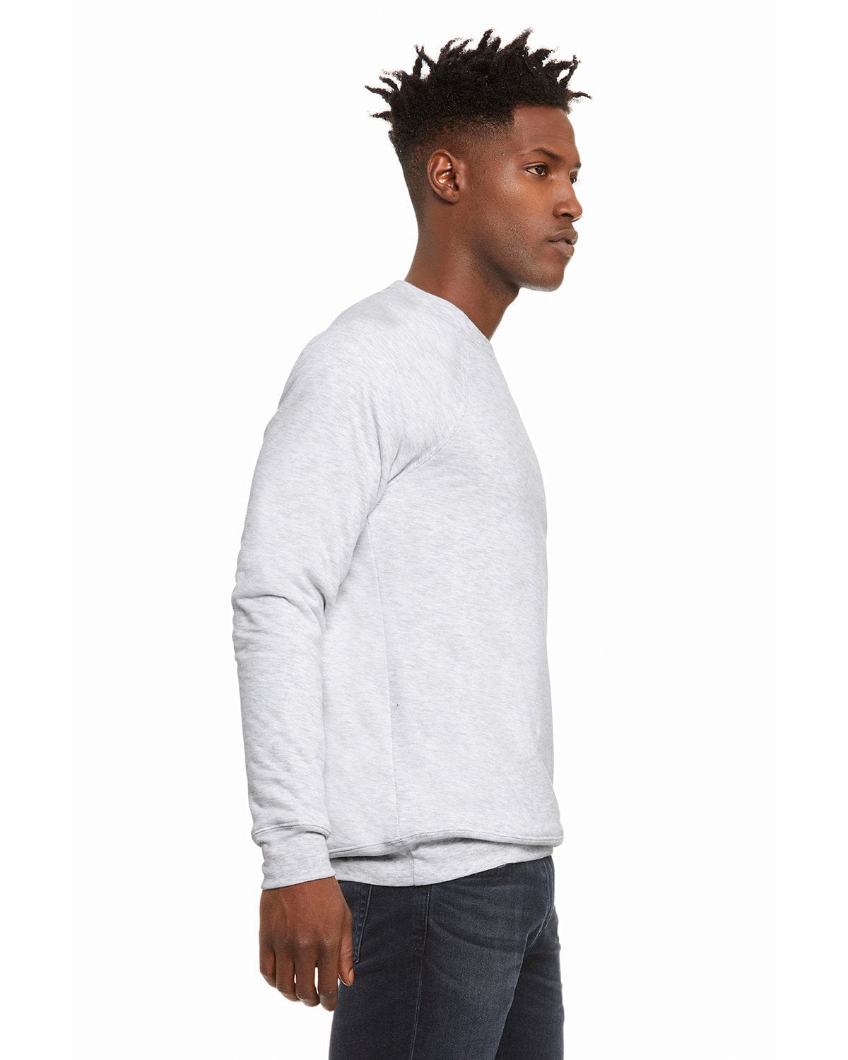 Bella+Canvas Triblend Unisex Crewneck Sweatshirt 3901 | Ash - Side