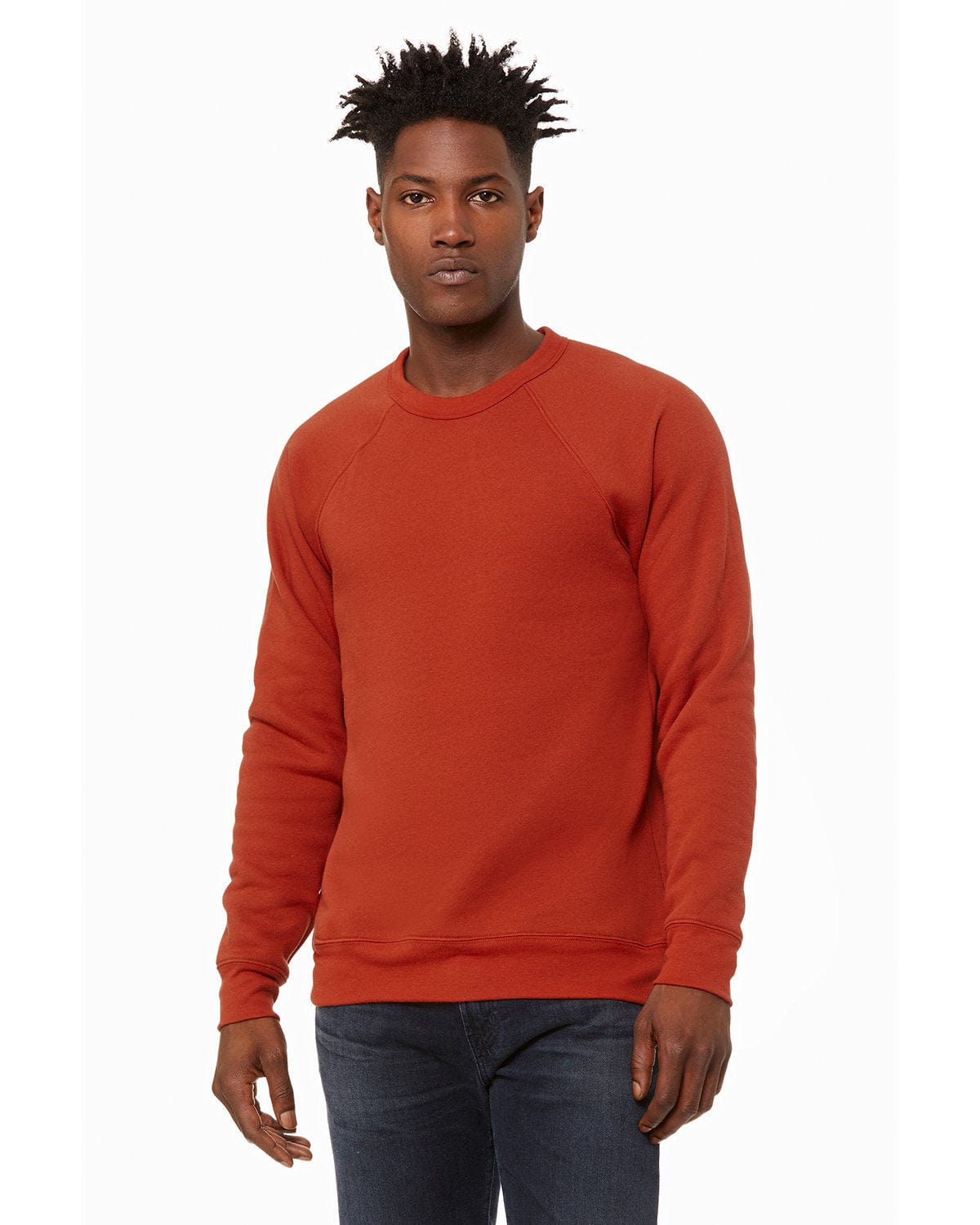 Bella+Canvas Triblend Unisex Crewneck Sweatshirt 3901 | Brick - Front