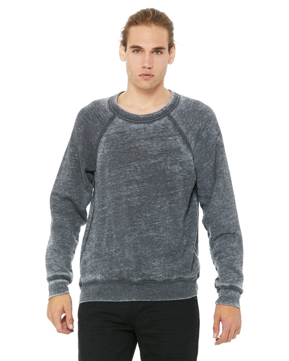 Bella+Canvas Triblend Unisex Crewneck Sweatshirt 3901 | Grey Acid Fleece - Front