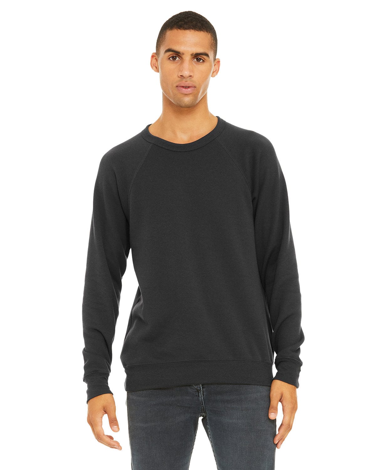 Bella+Canvas Triblend Unisex Crewneck Sweatshirt 3901 | Dark Grey - Front