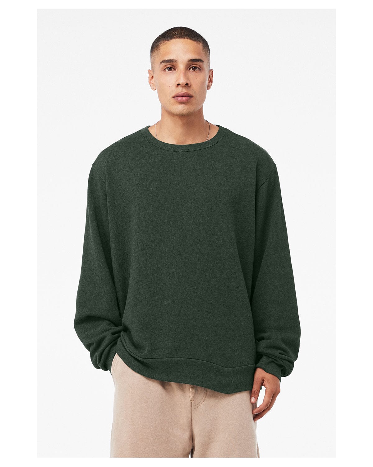 Bella+Canvas Unisex Classic Crewneck Sweatshirt 3911 | Heather Forest - Front