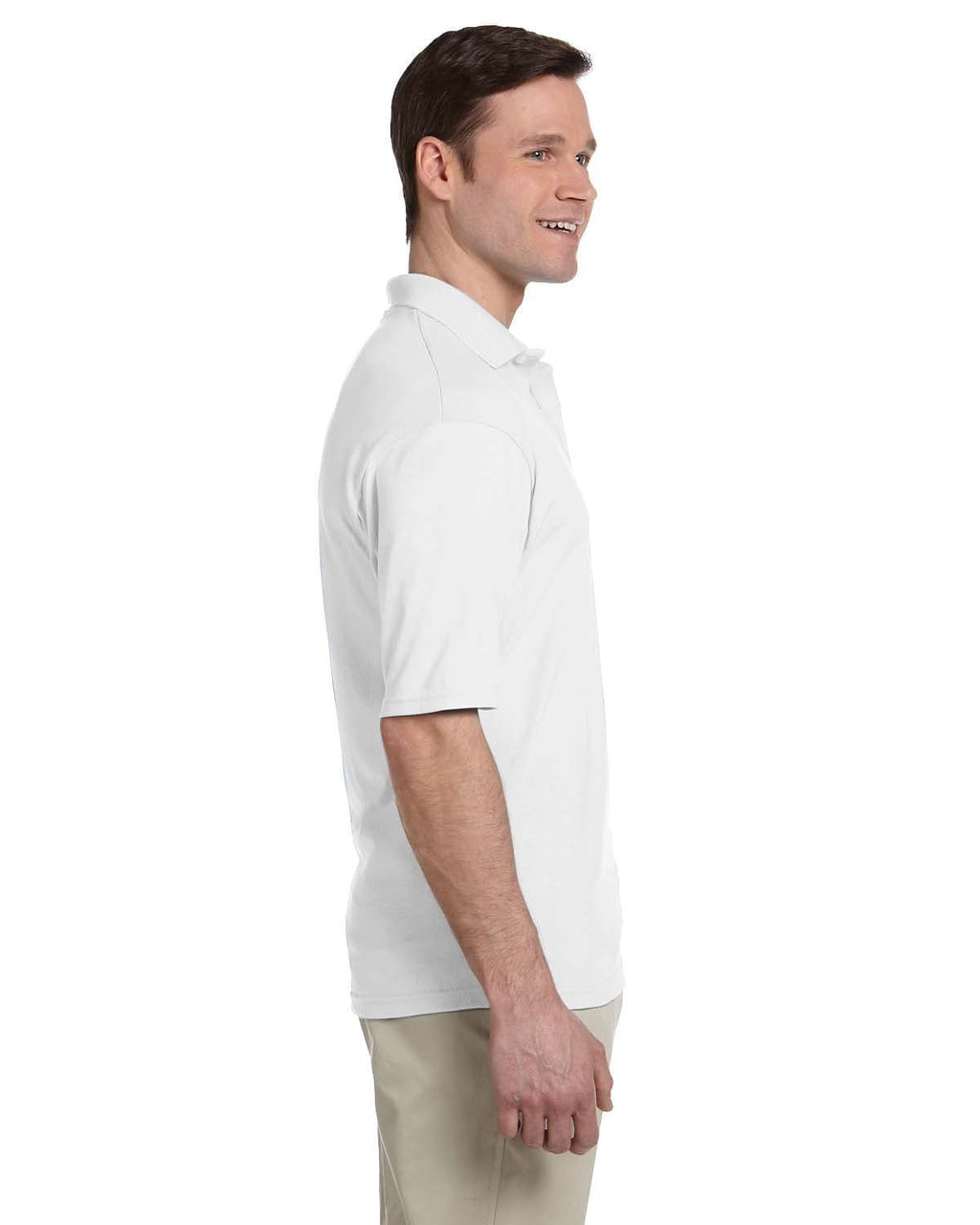 Jerzees 50/50 Jersey Knit Polo W/Pocket 436P | White - Side
