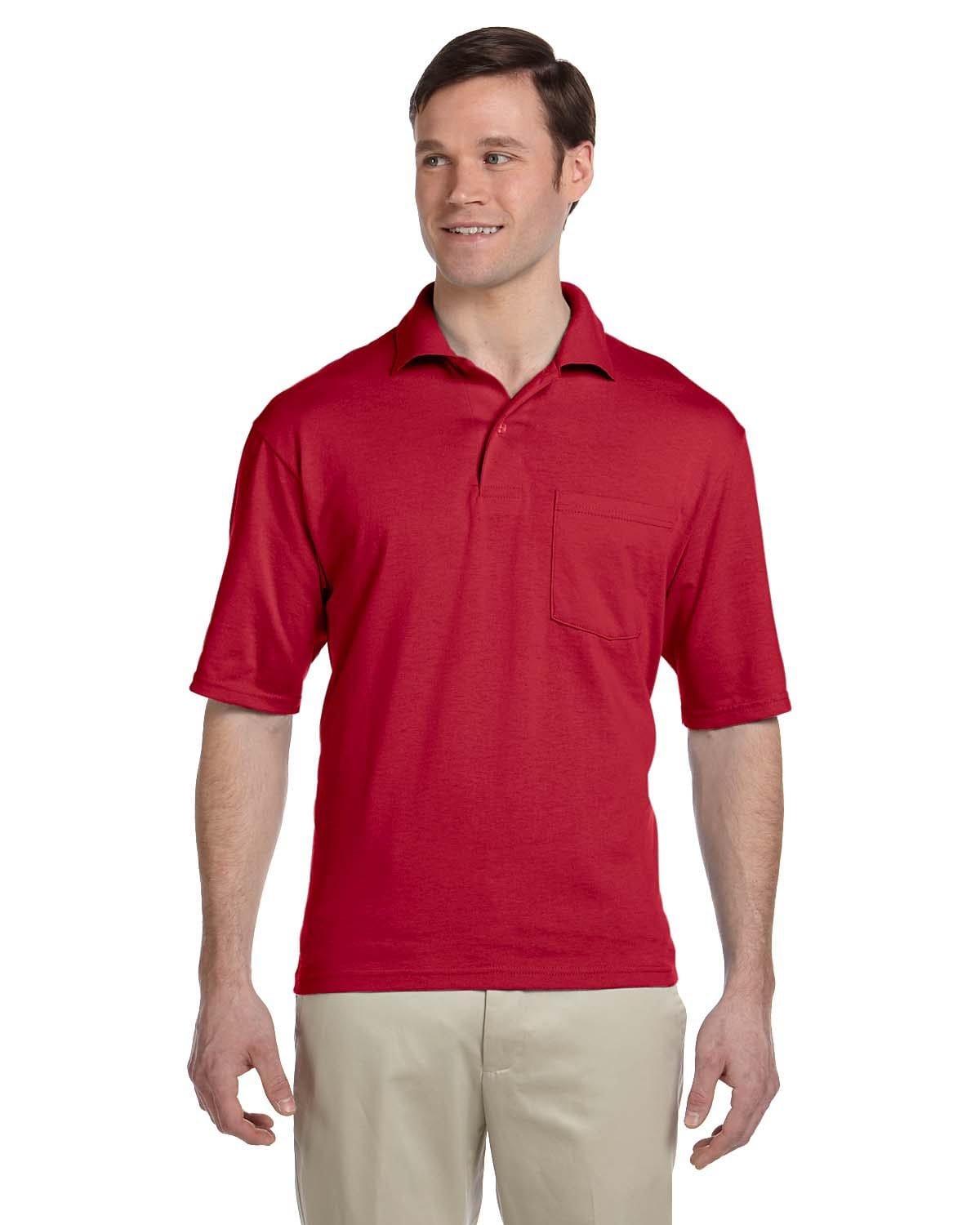 Jerzees 50/50 Jersey Knit Polo W/Pocket 436P | True Red - Front