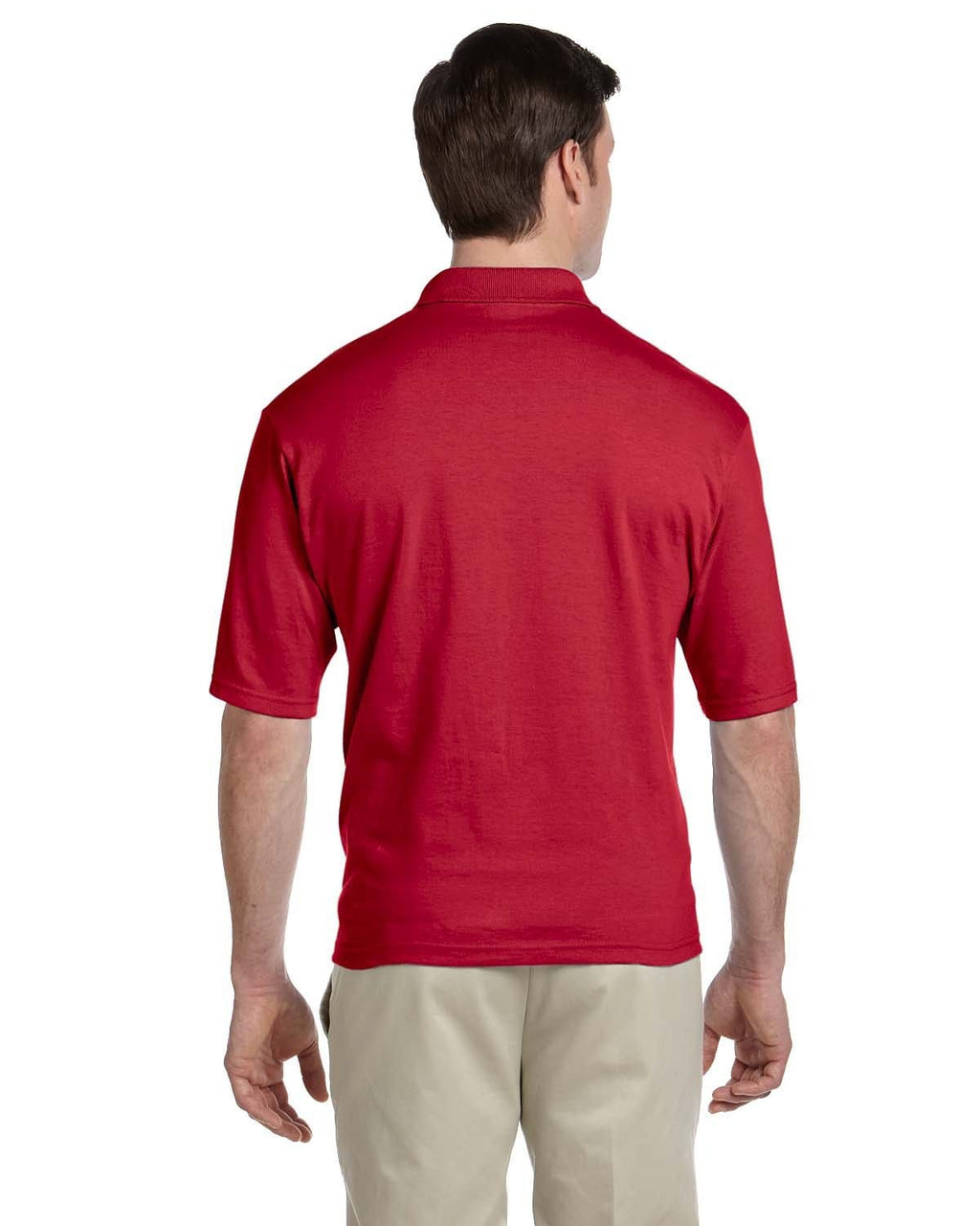 Jerzees 50/50 Jersey Knit Polo W/Pocket 436P | True Red - Back