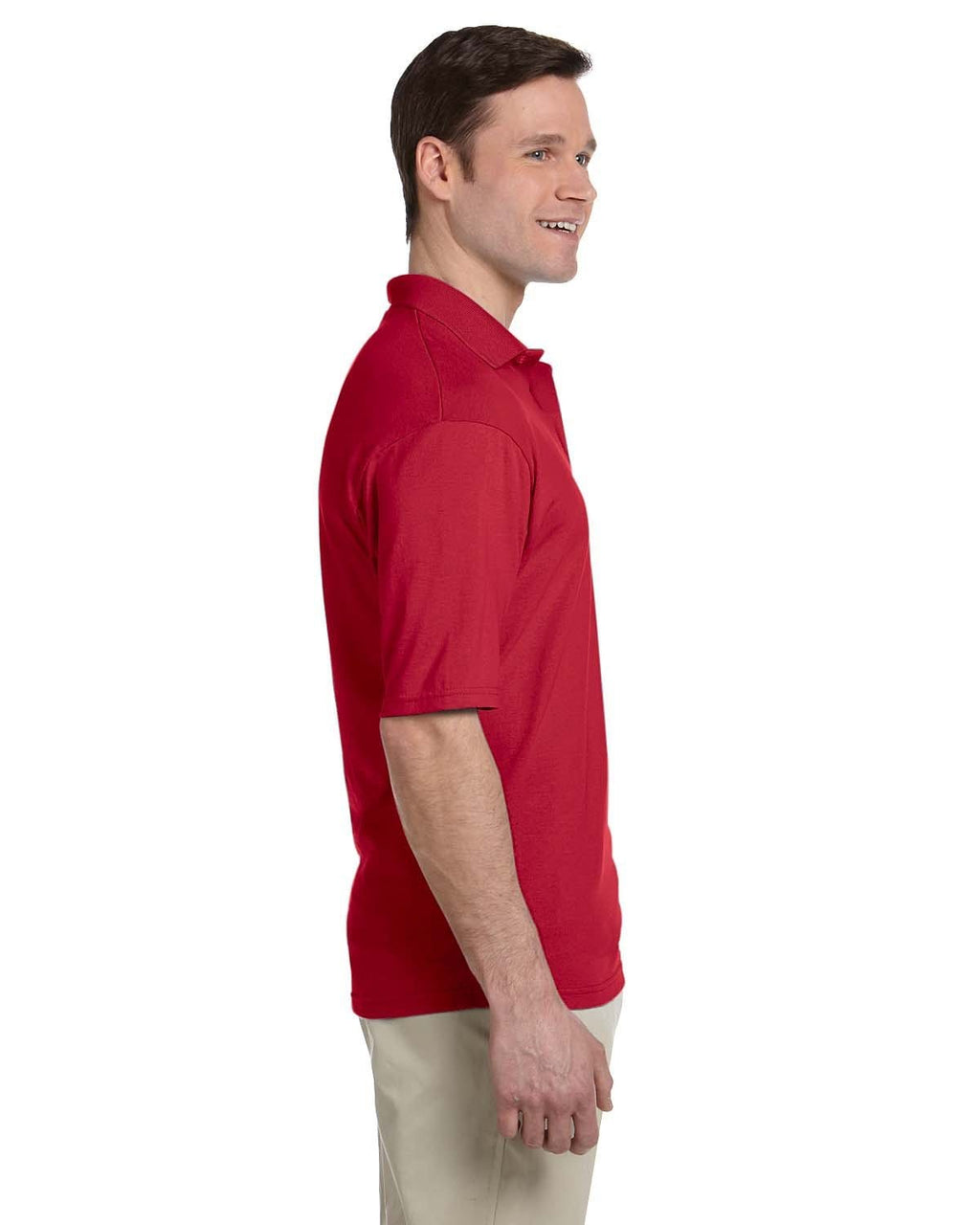 Jerzees 50/50 Jersey Knit Polo W/Pocket 436P | True Red - Side