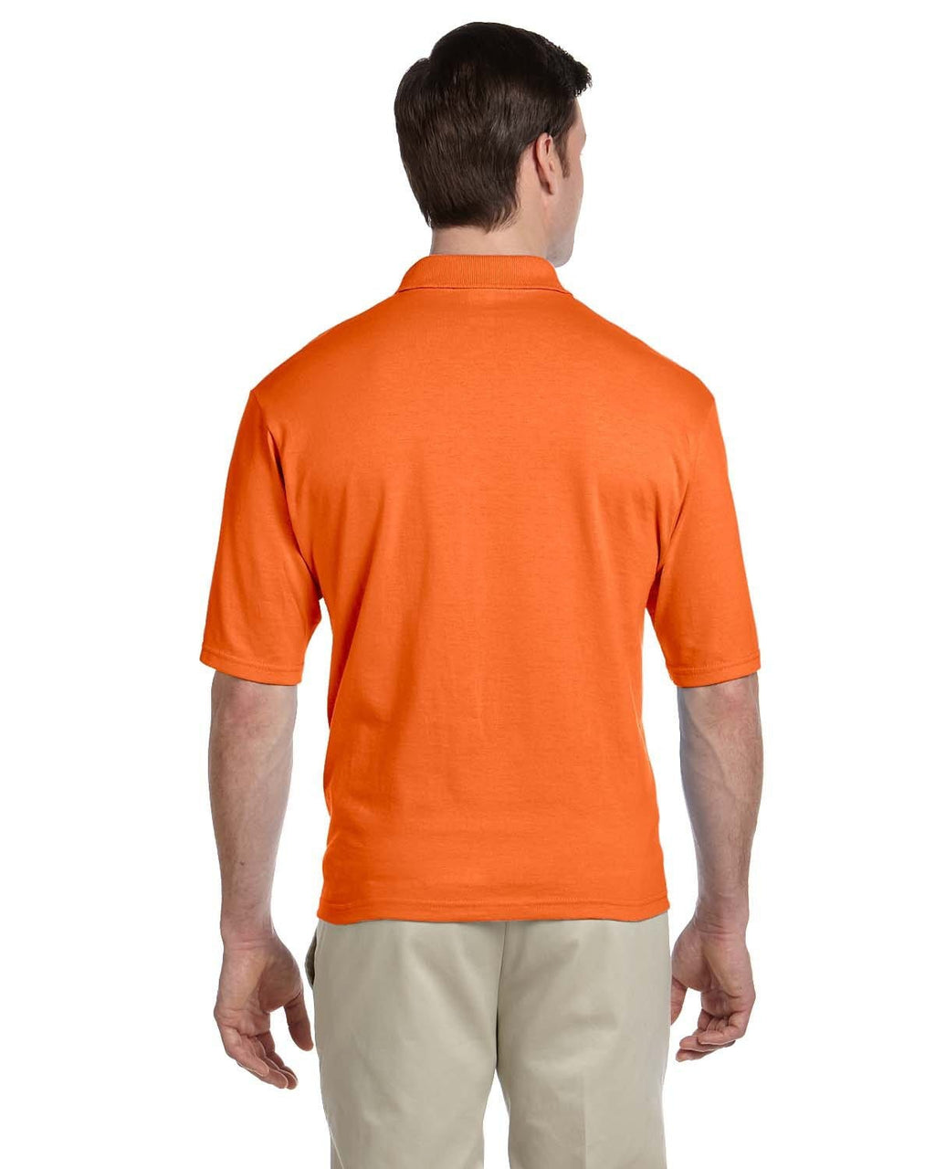 Jerzees 50/50 Jersey Knit Polo W/Pocket 436P | Safety Orange - Back