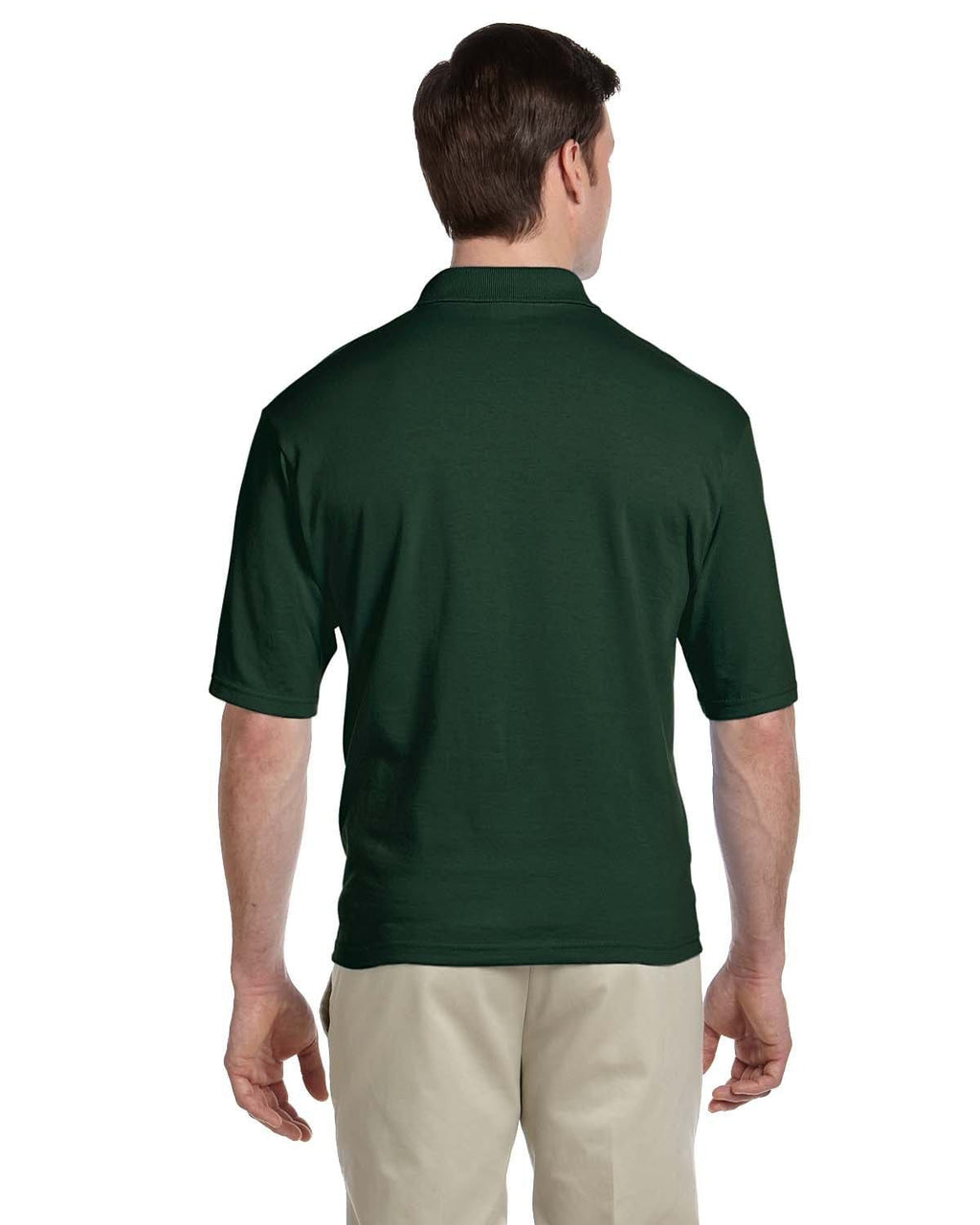 Jerzees 50/50 Jersey Knit Polo W/Pocket 436P | Forest Green - Back