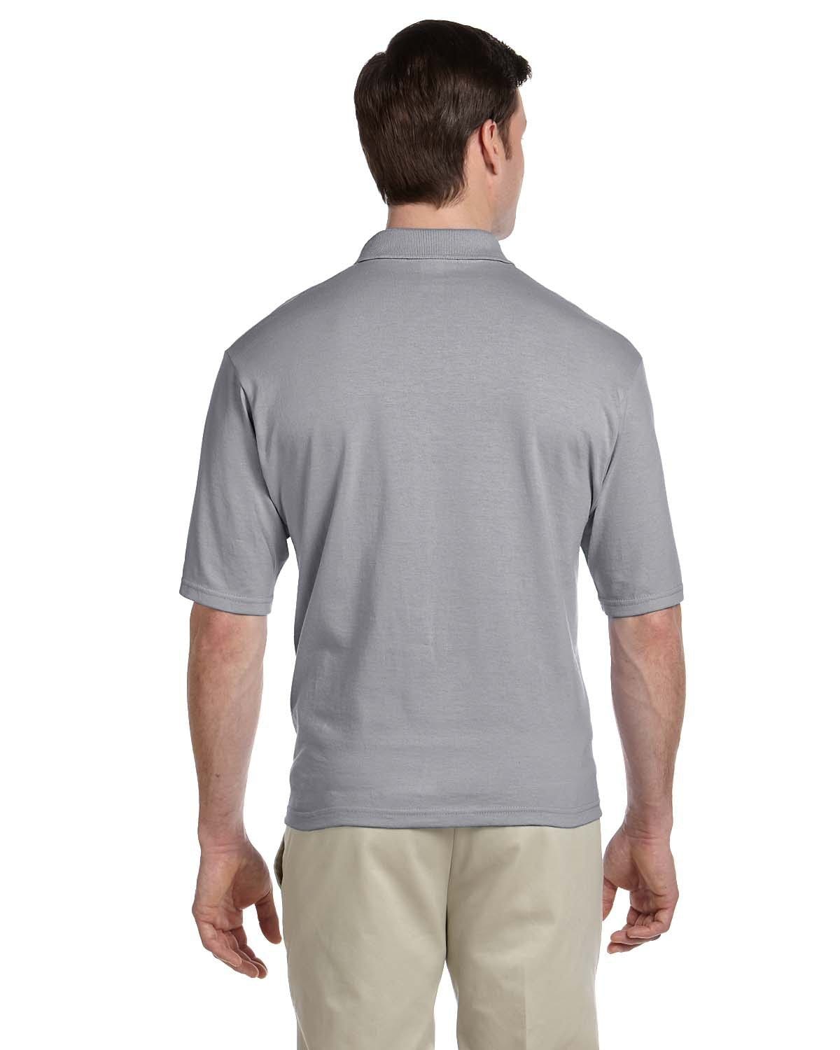 Jerzees 50/50 Jersey Knit Polo W/Pocket 436P | Oxford - Back