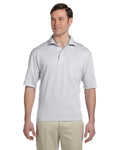 Jerzees 50/50 Jersey Knit Polo W/Pocket 436P | Ash - Front