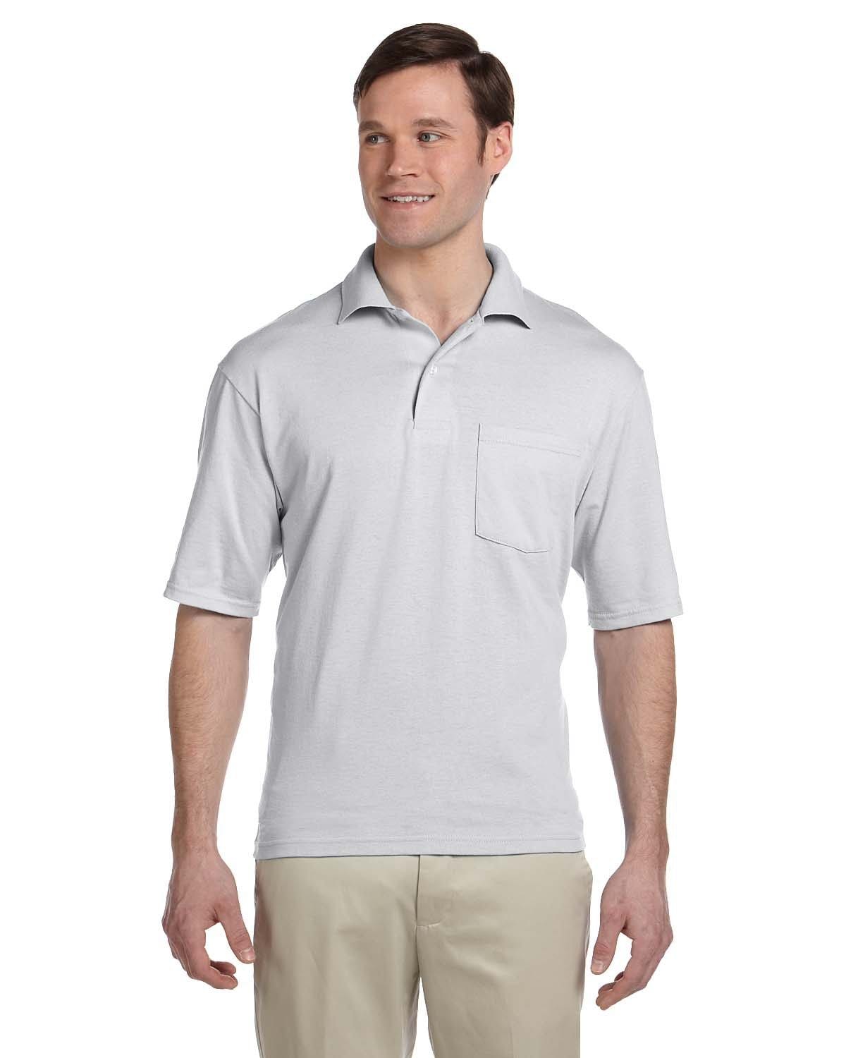 Jerzees 50/50 Jersey Knit Polo W/Pocket 436P | Ash - Front