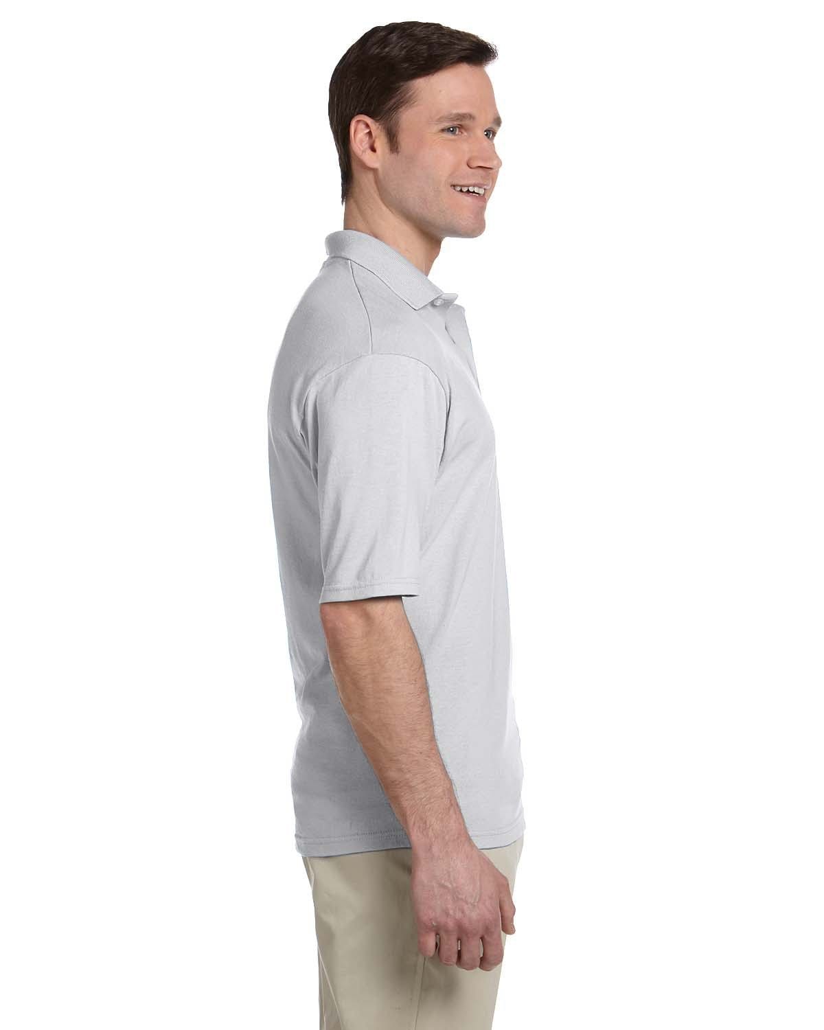 Jerzees 50/50 Jersey Knit Polo W/Pocket 436P | Ash - Side