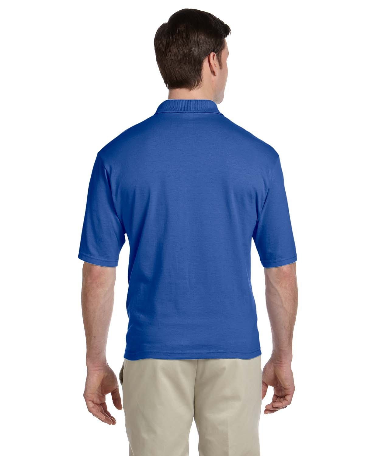 Jerzees 50/50 Jersey Knit Polo W/Pocket 436P | Royal - Back