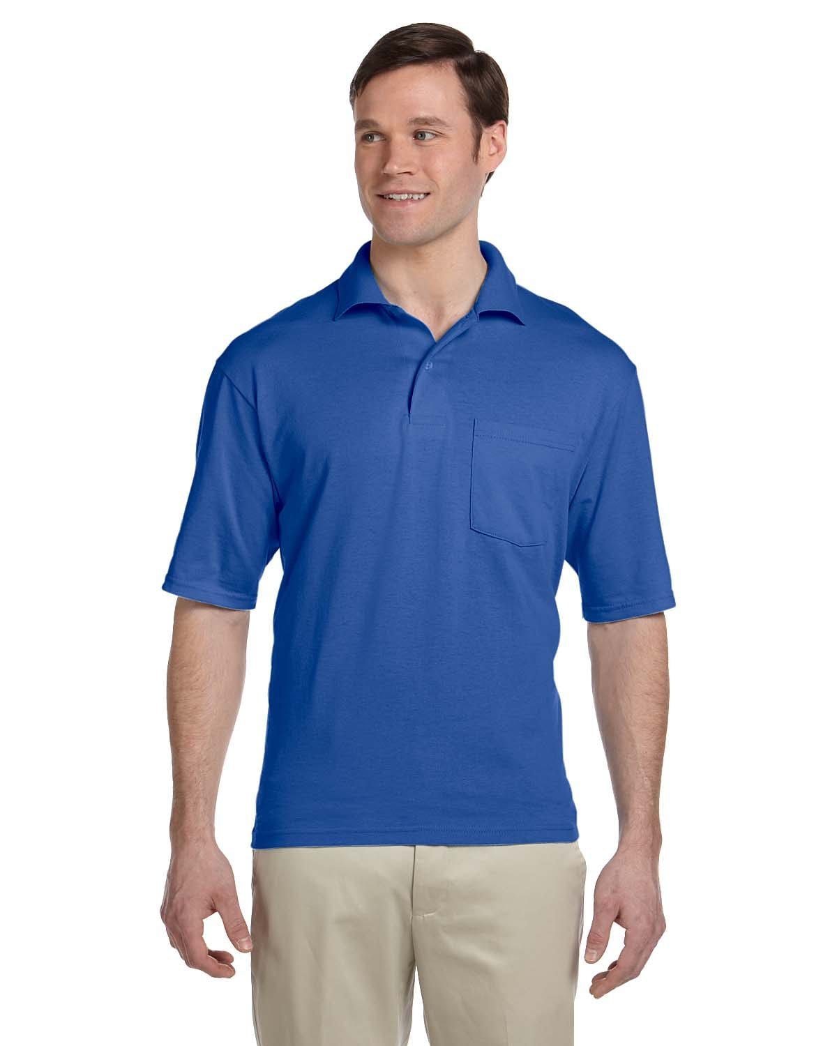Jerzees 50/50 Jersey Knit Polo W/Pocket 436P | Royal - Front