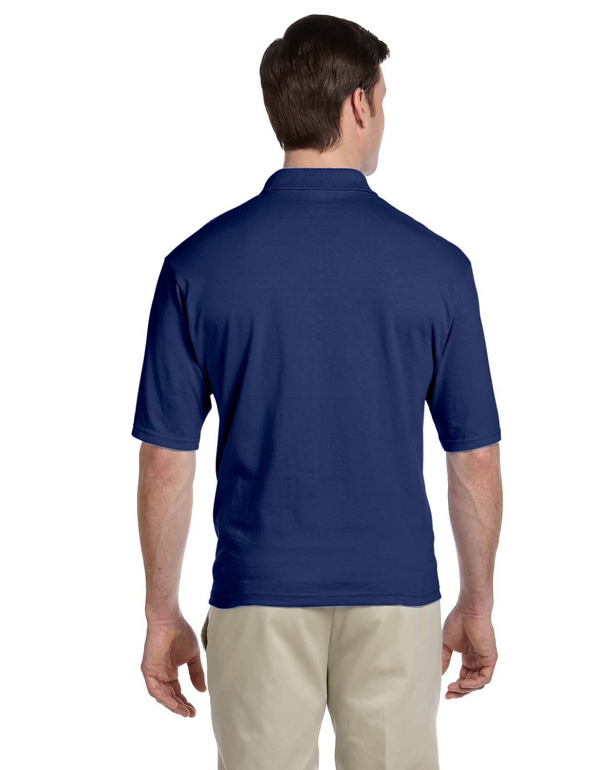 Jerzees 50/50 Jersey Knit Polo W/Pocket 436P | J Navy - Back