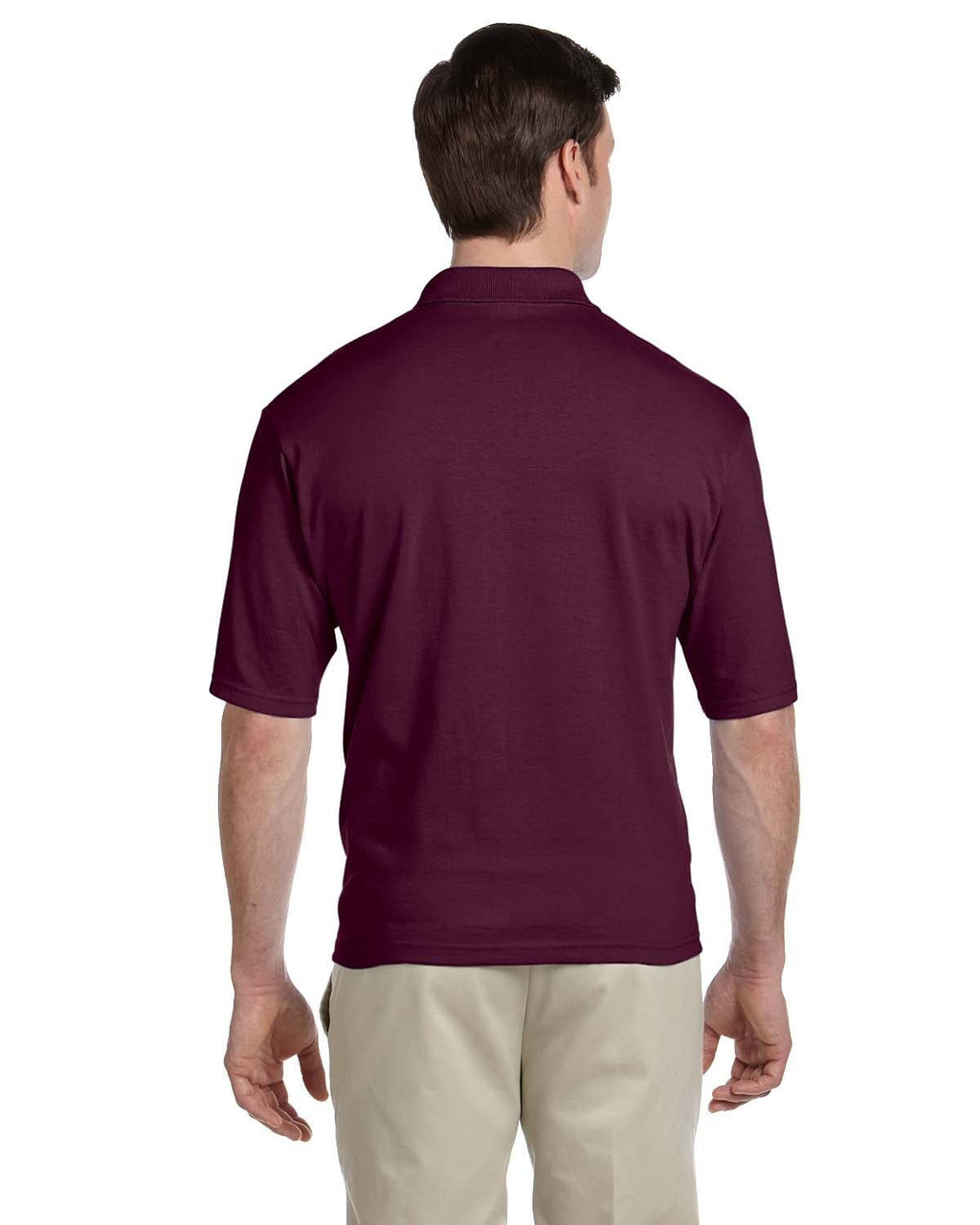Jerzees 50/50 Jersey Knit Polo W/Pocket 436P | Maroon - Back