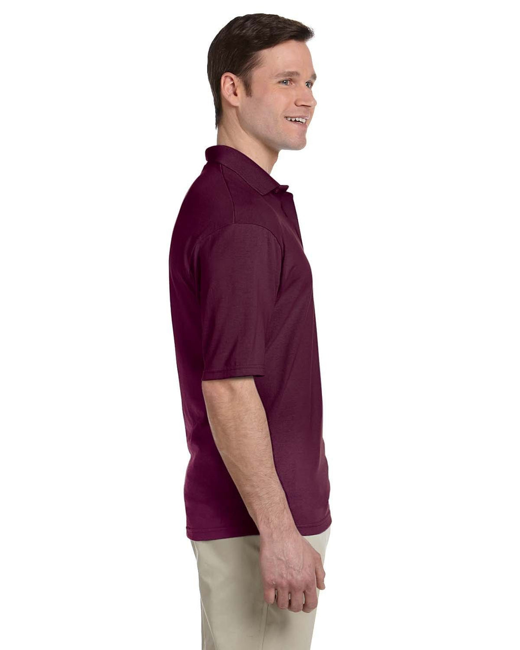 Jerzees 50/50 Jersey Knit Polo W/Pocket 436P | Maroon - Side