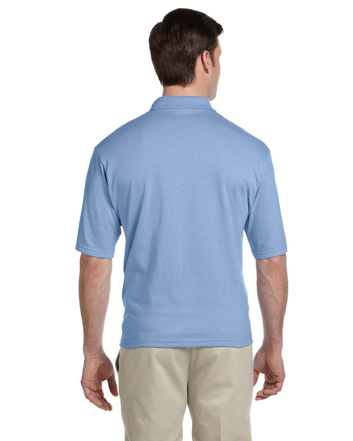 Jerzees 50/50 Jersey Knit Polo W/Pocket 436P | Light Blue - Back
